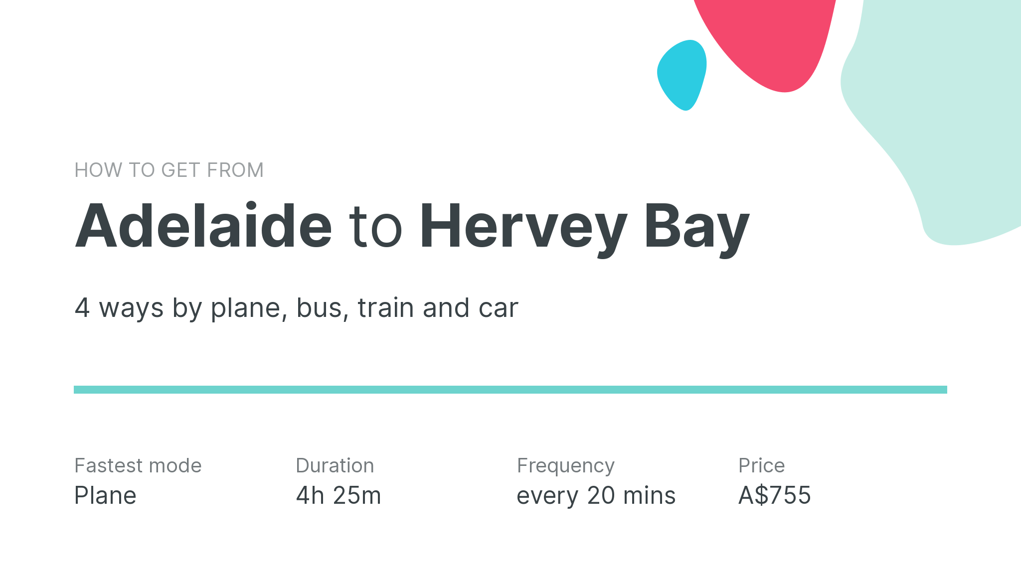 How do I get from Adelaide to Hervey Bay