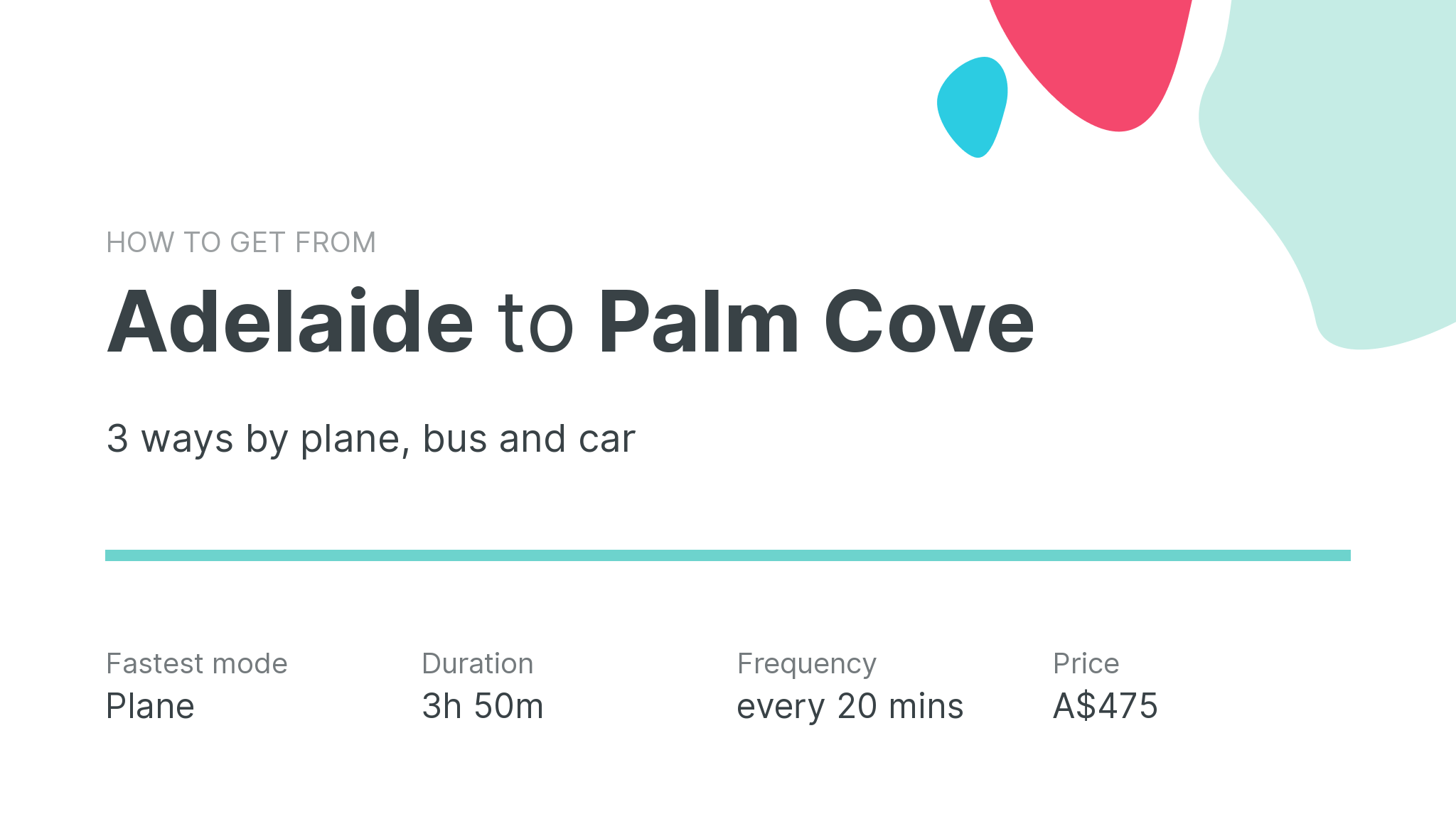 How do I get from Adelaide to Palm Cove