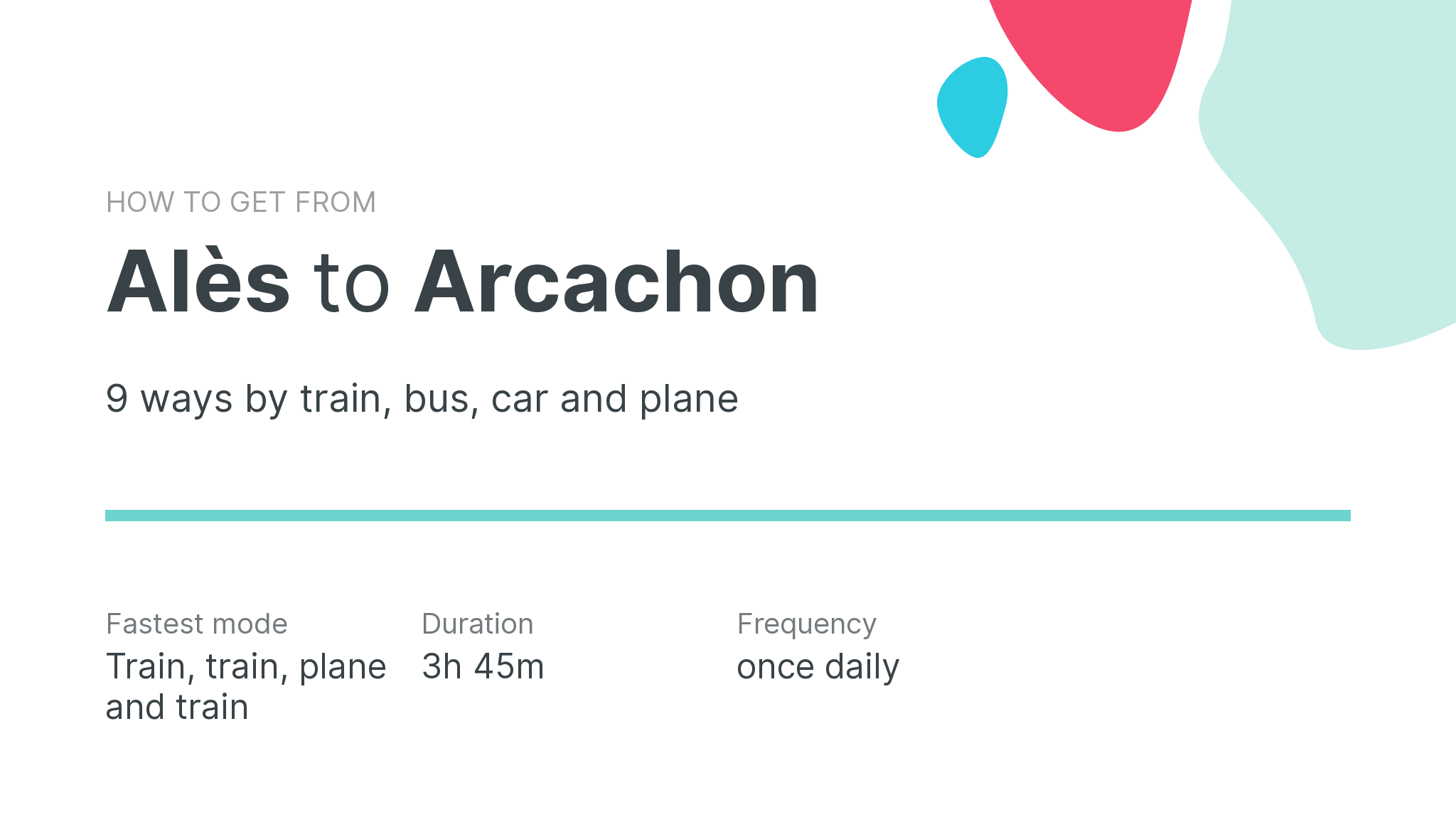 How do I get from Alès to Arcachon