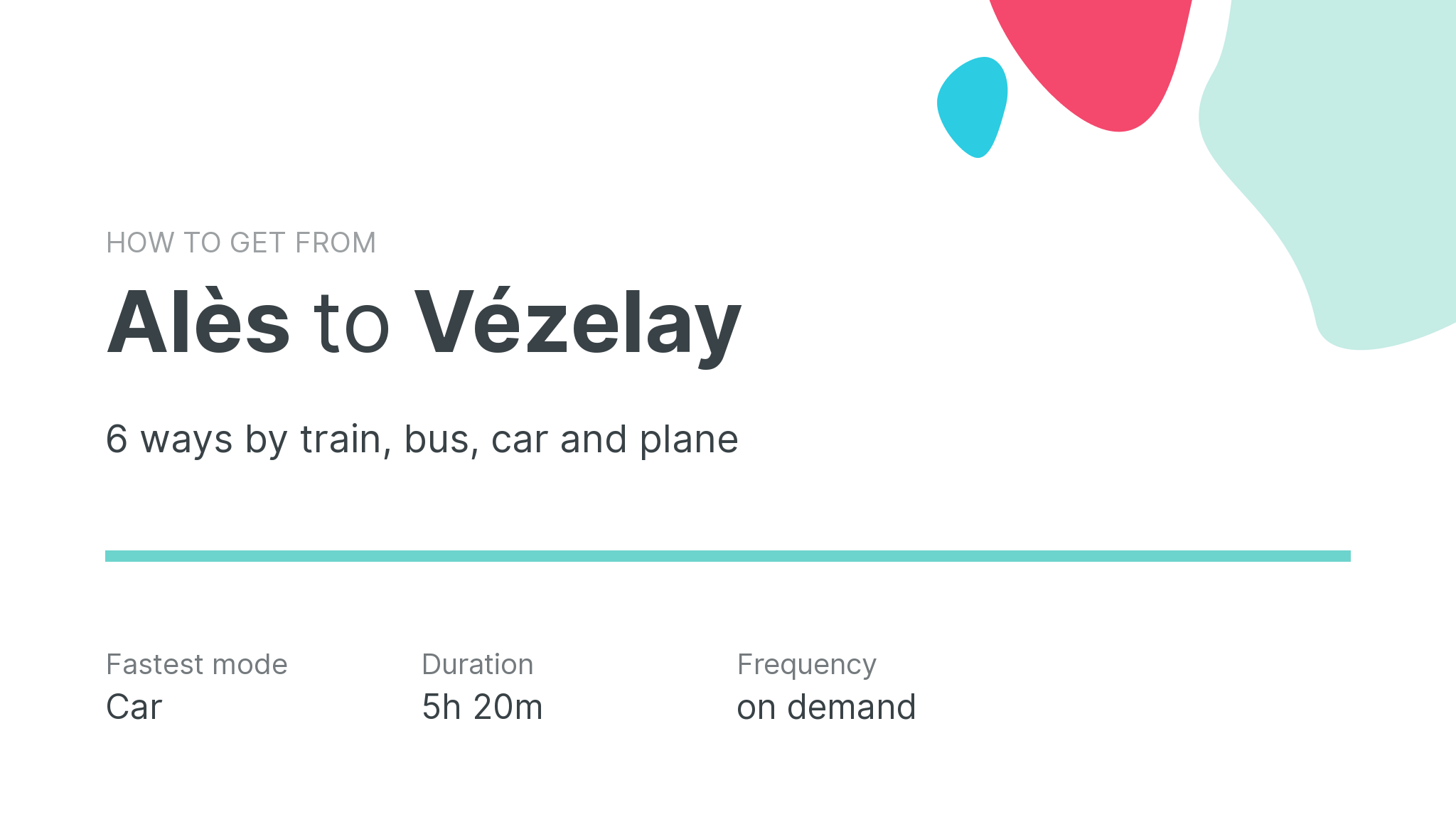 How do I get from Alès to Vézelay