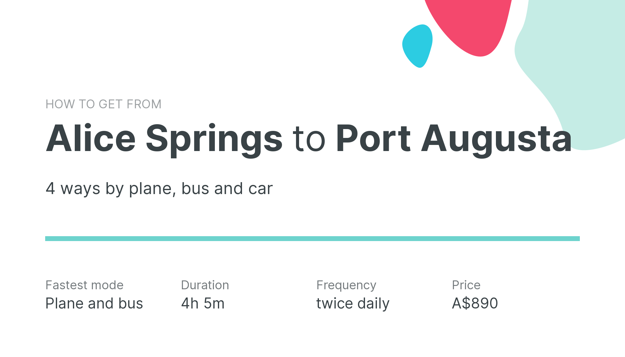 How do I get from Alice Springs to Port Augusta