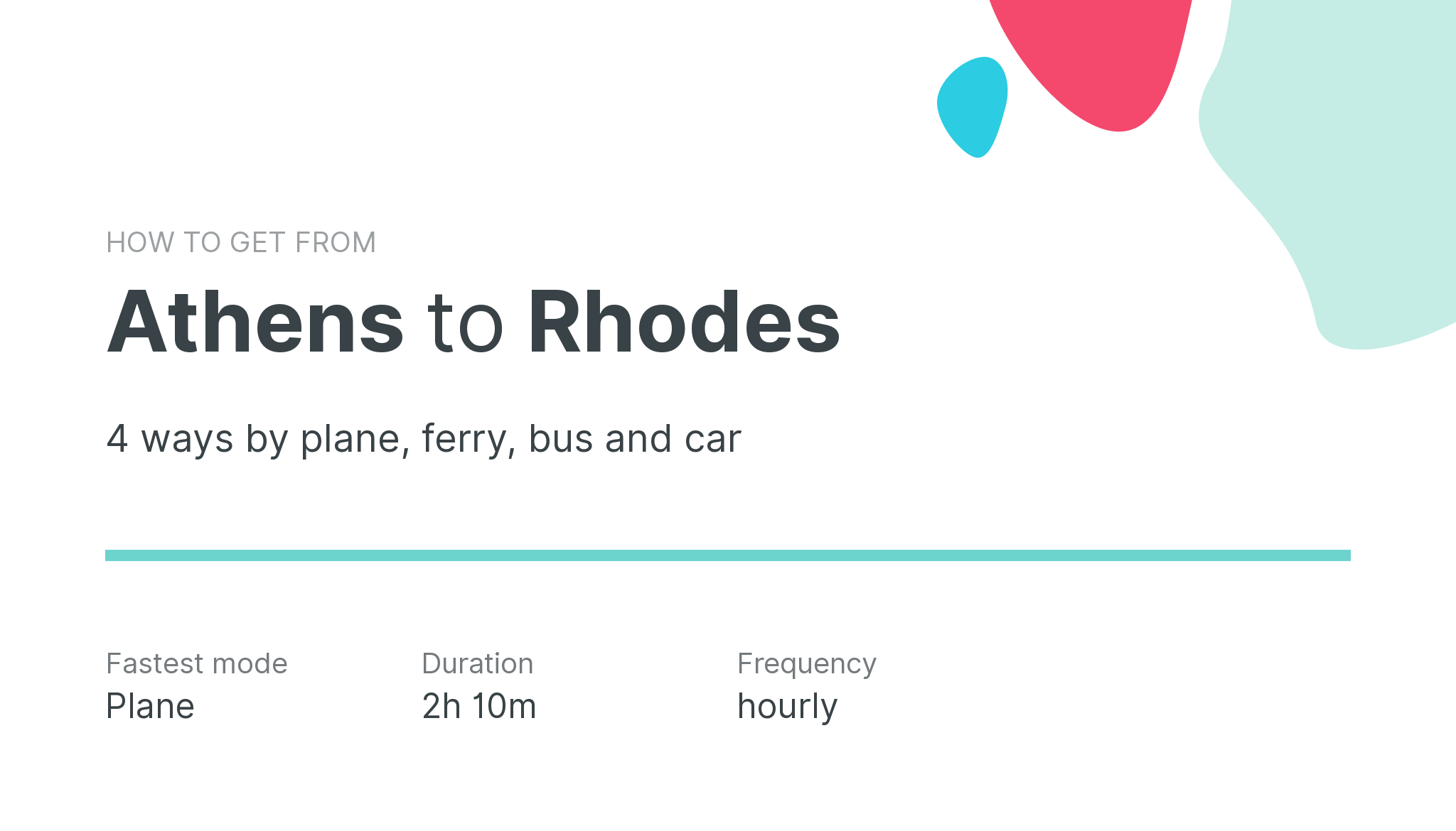 How do I get from Athens to Rhodes