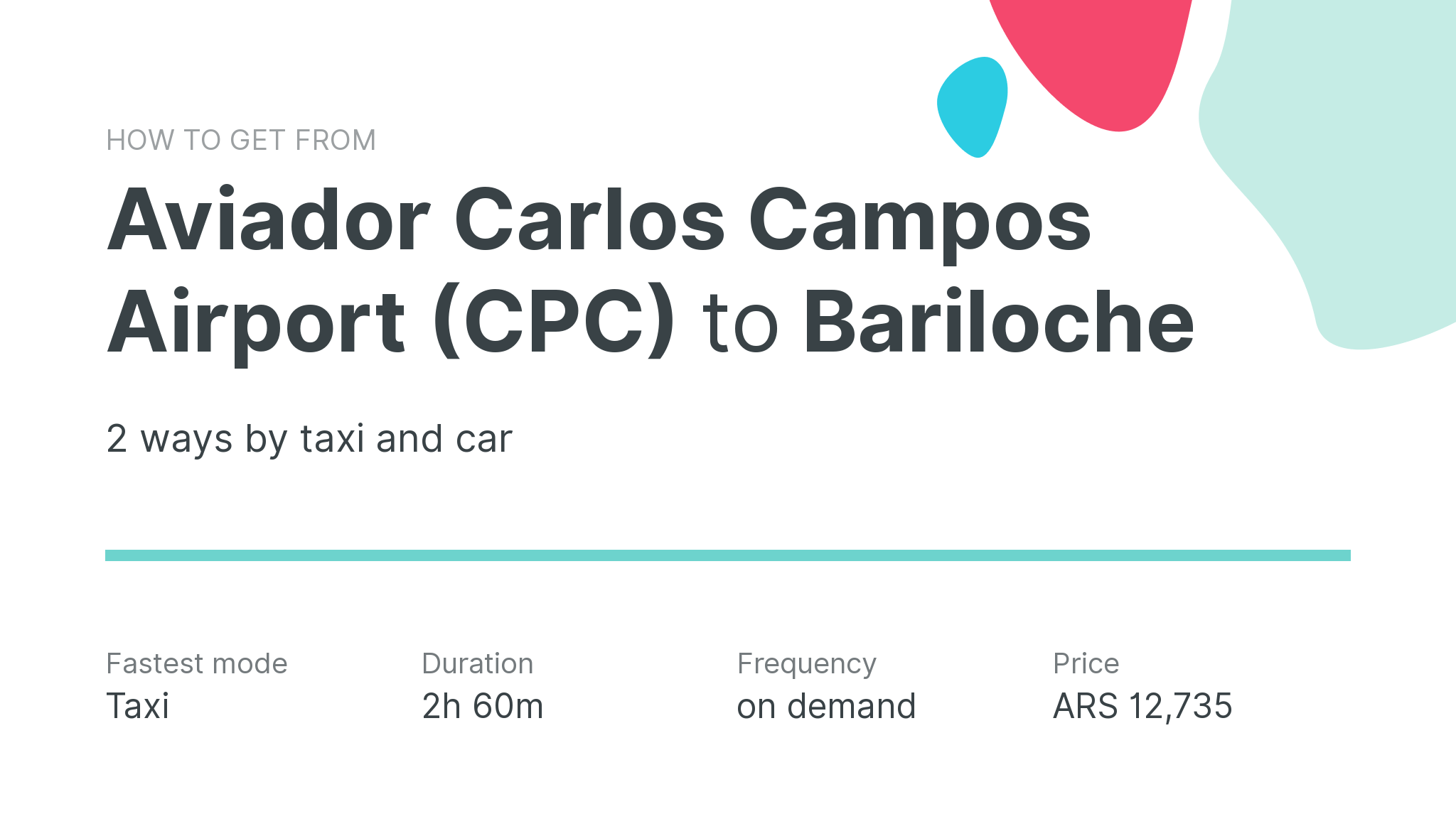 How do I get from Aviador Carlos Campos Airport (CPC) to Bariloche