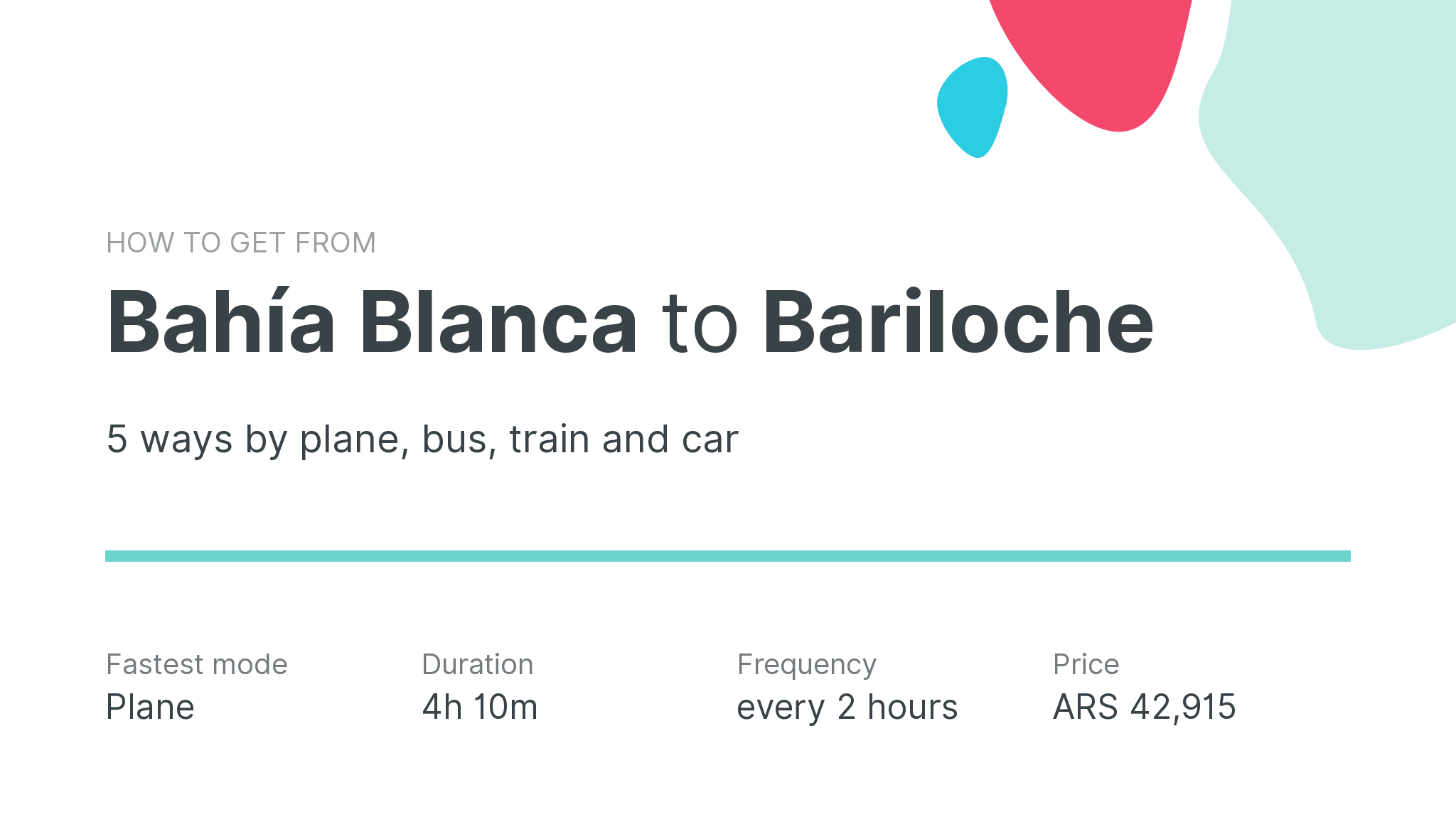 How do I get from Bahía Blanca to Bariloche