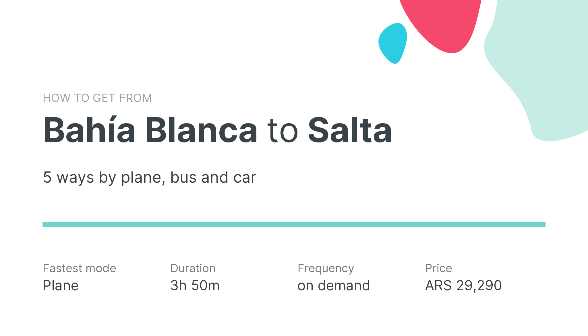 How do I get from Bahía Blanca to Salta