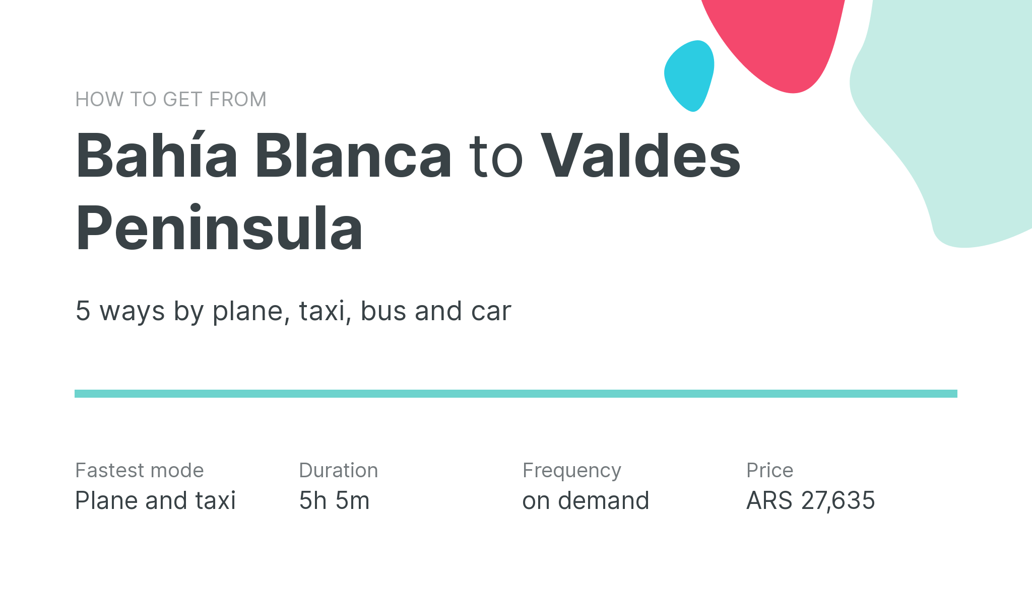 How do I get from Bahía Blanca to Valdes Peninsula