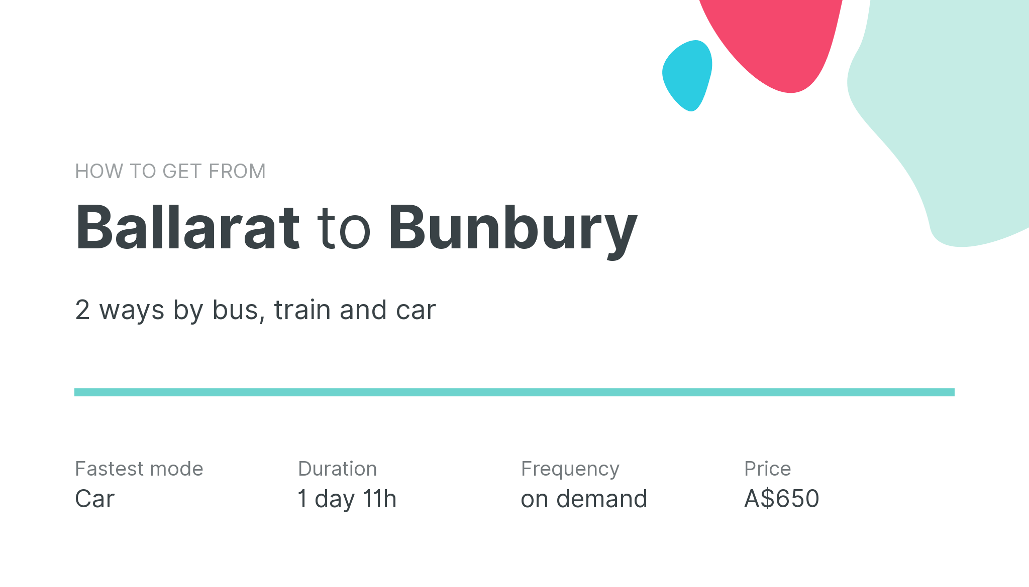How do I get from Ballarat to Bunbury
