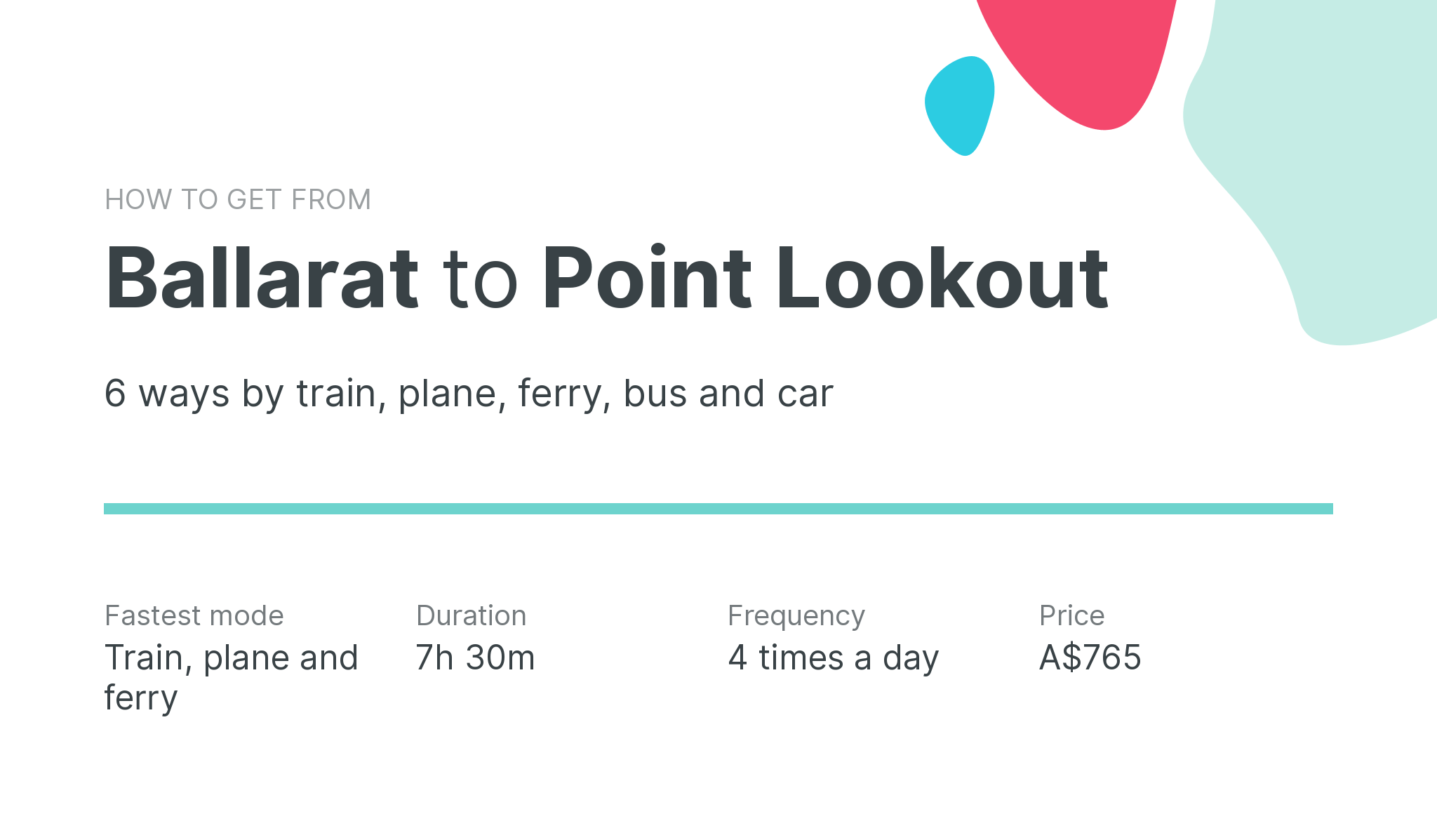 How do I get from Ballarat to Point Lookout
