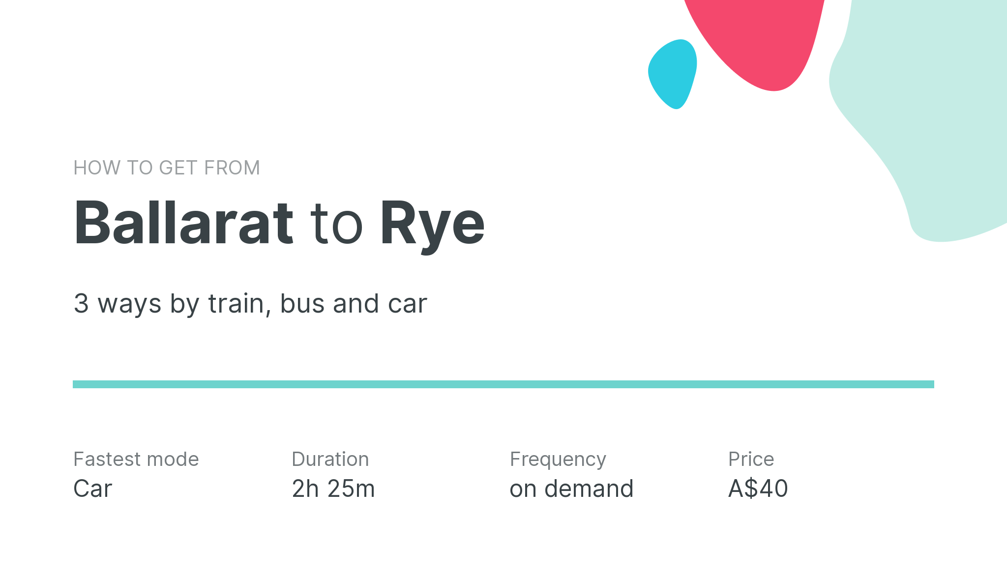 How do I get from Ballarat to Rye