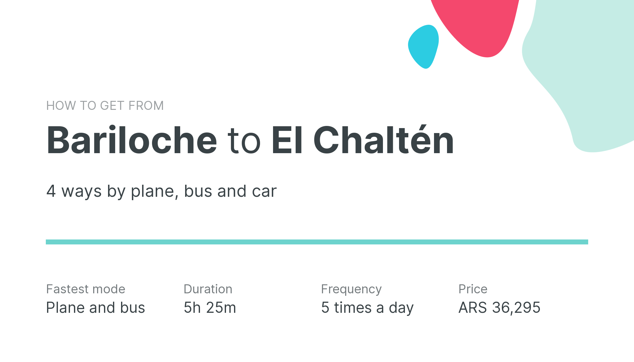 How do I get from Bariloche to El Chaltén