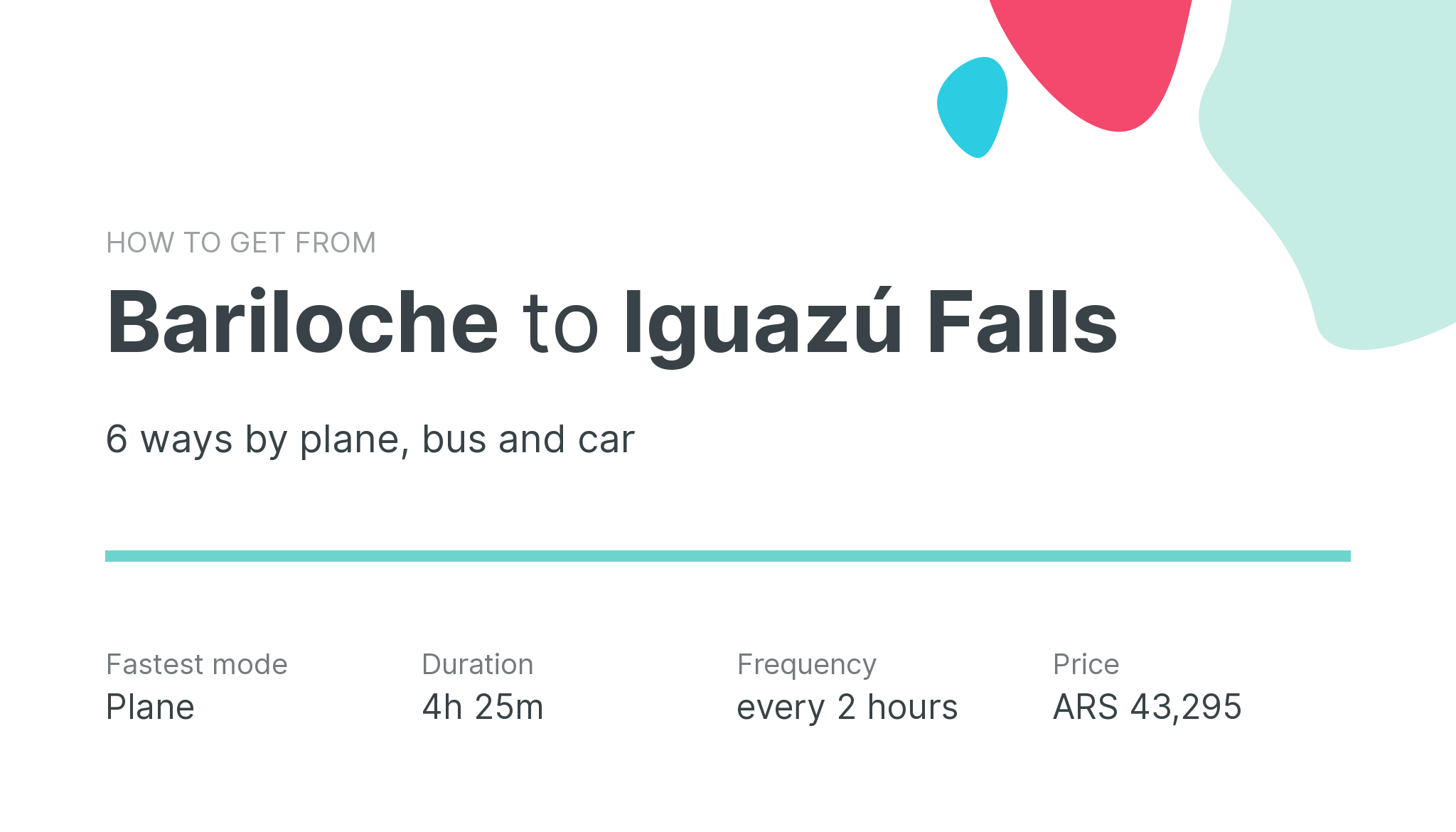 How do I get from Bariloche to Iguazú Falls