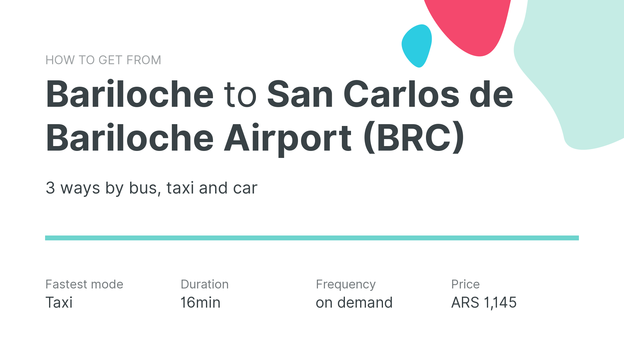 How do I get from Bariloche to San Carlos de Bariloche Airport (BRC)