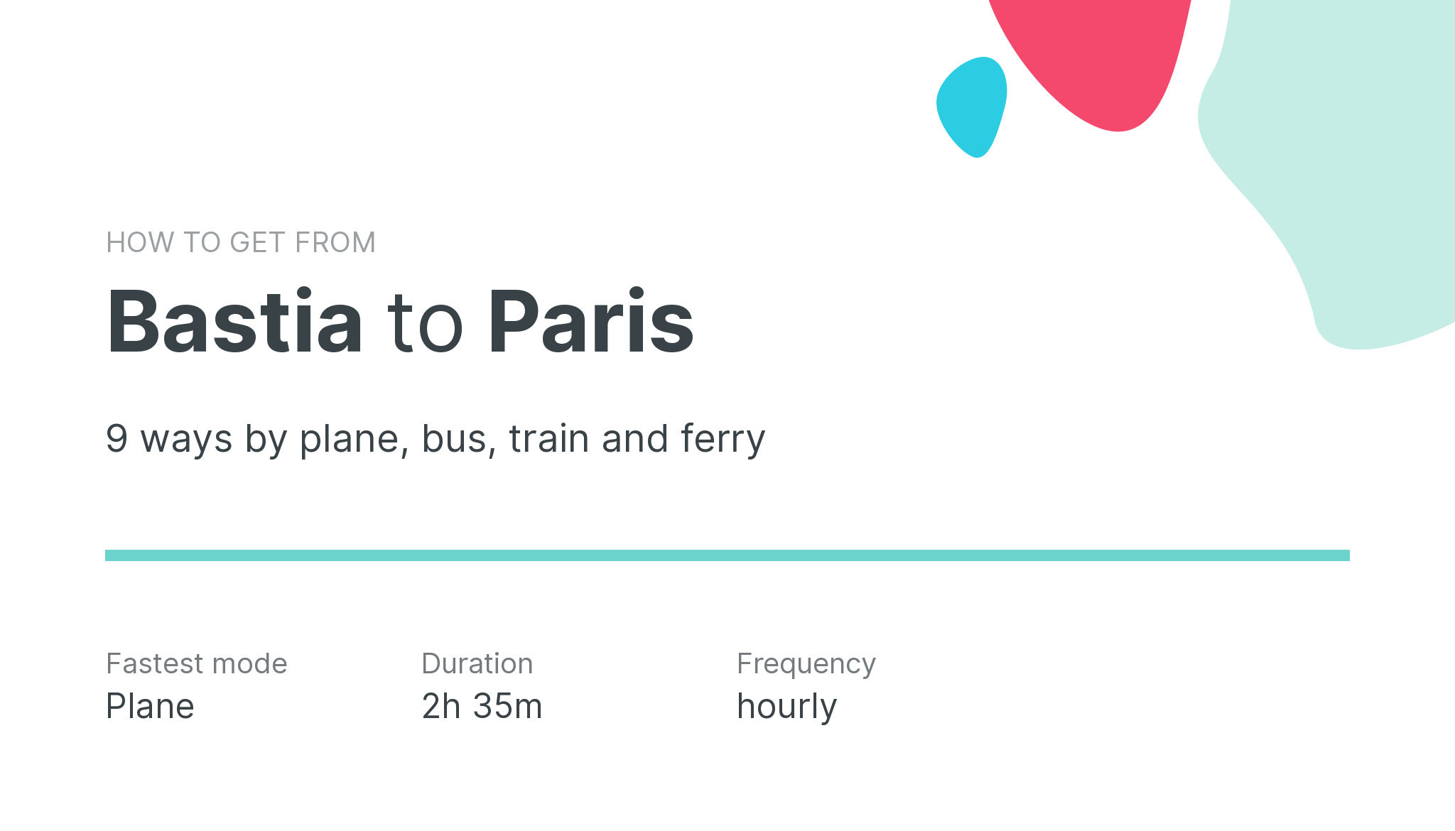 How do I get from Bastia to Paris