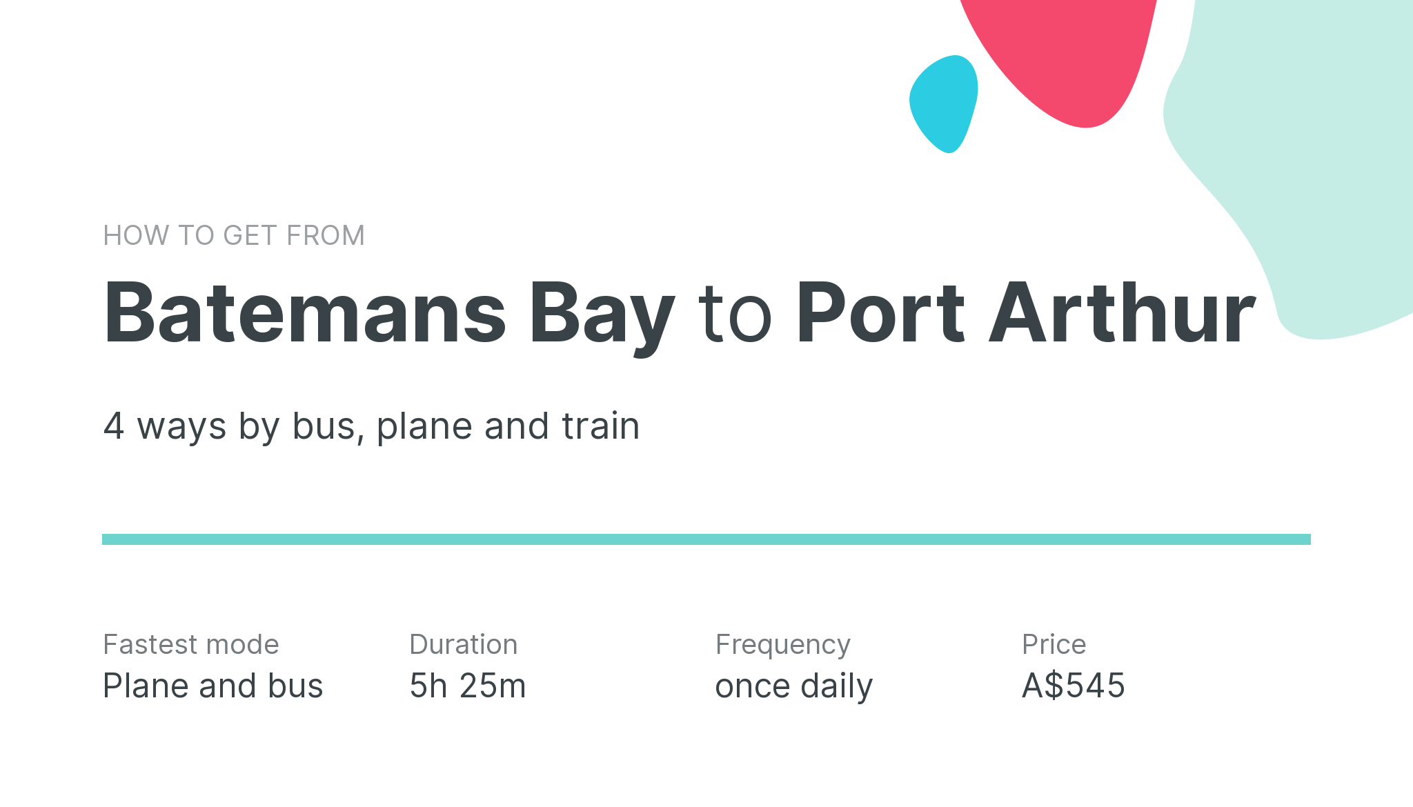 How do I get from Batemans Bay to Port Arthur