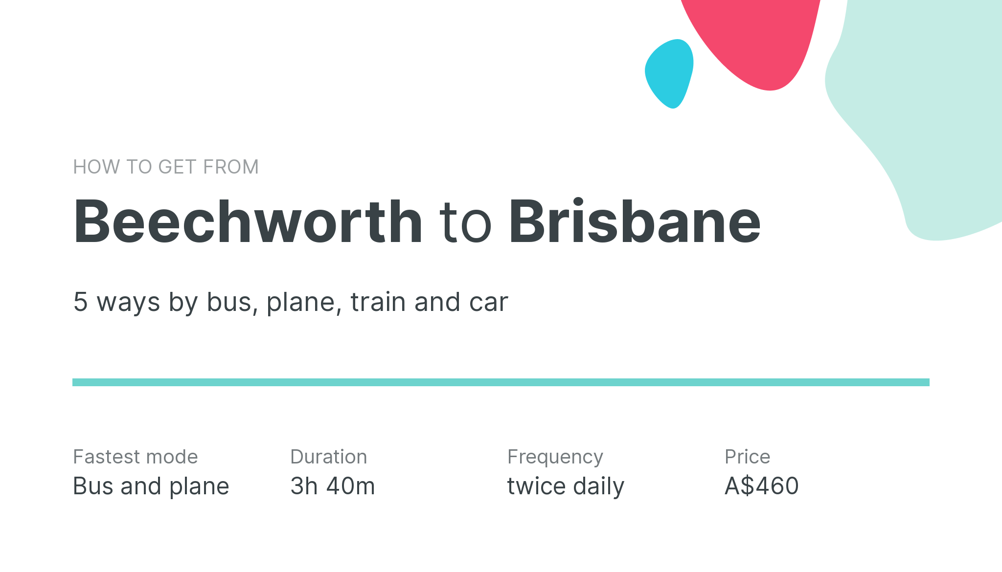 How do I get from Beechworth to Brisbane