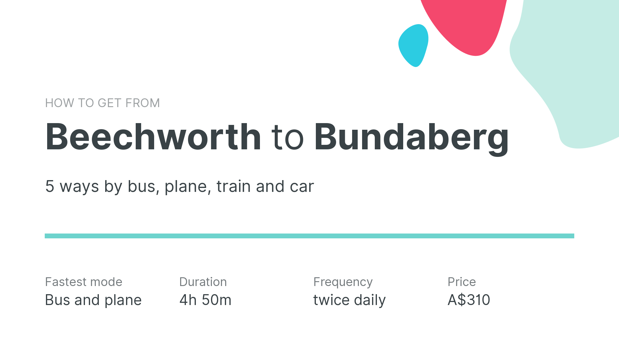 How do I get from Beechworth to Bundaberg