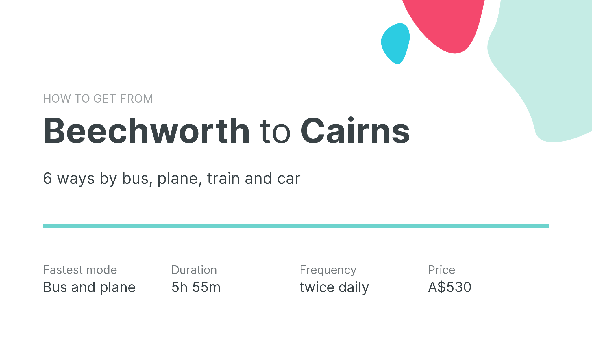 How do I get from Beechworth to Cairns