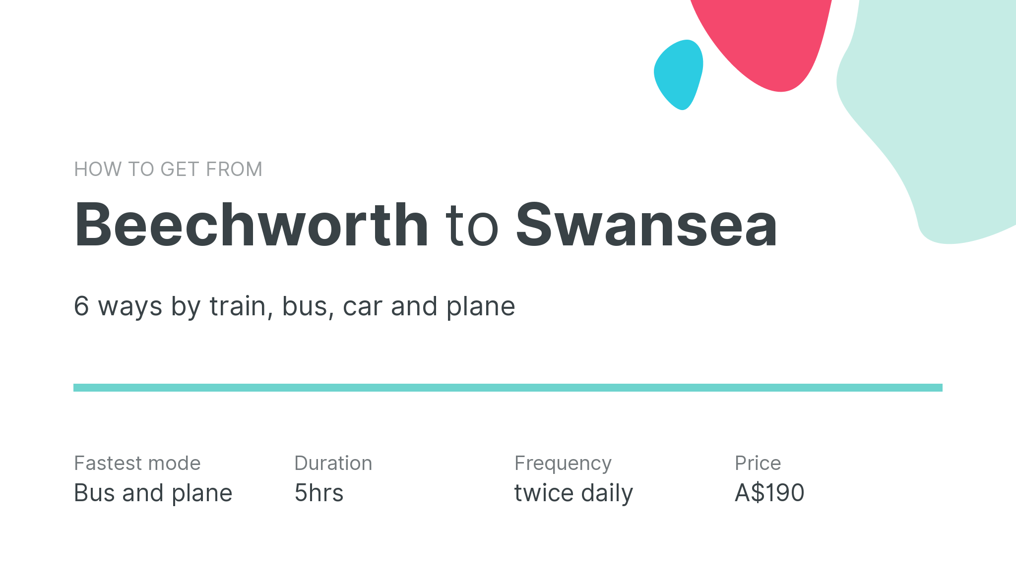 How do I get from Beechworth to Swansea