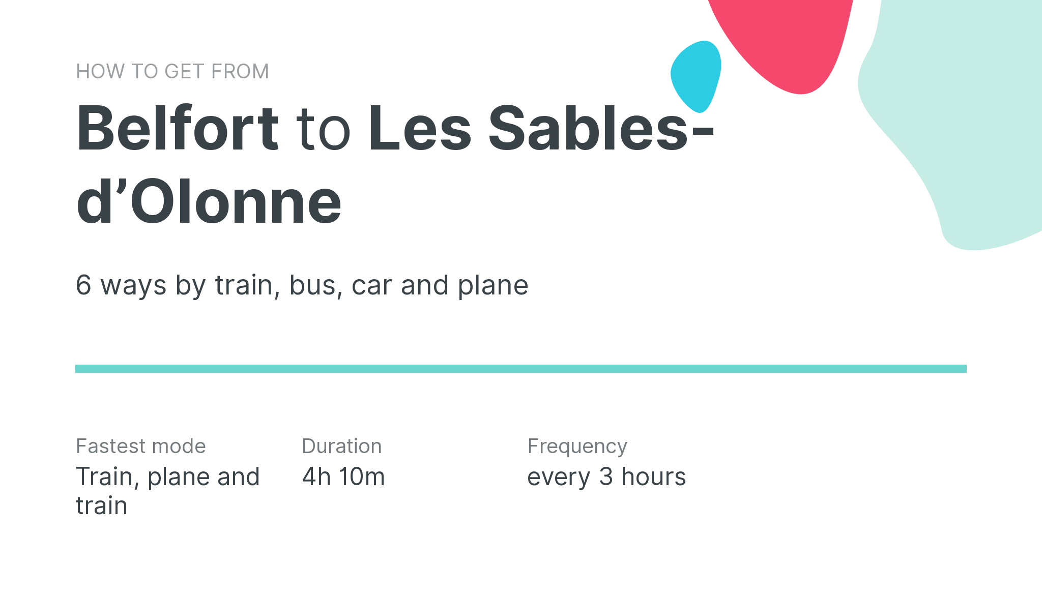 How do I get from Belfort to Les Sables-dʼOlonne