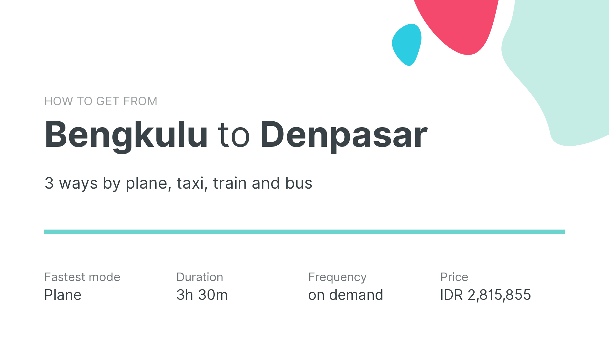 How do I get from Bengkulu to Denpasar