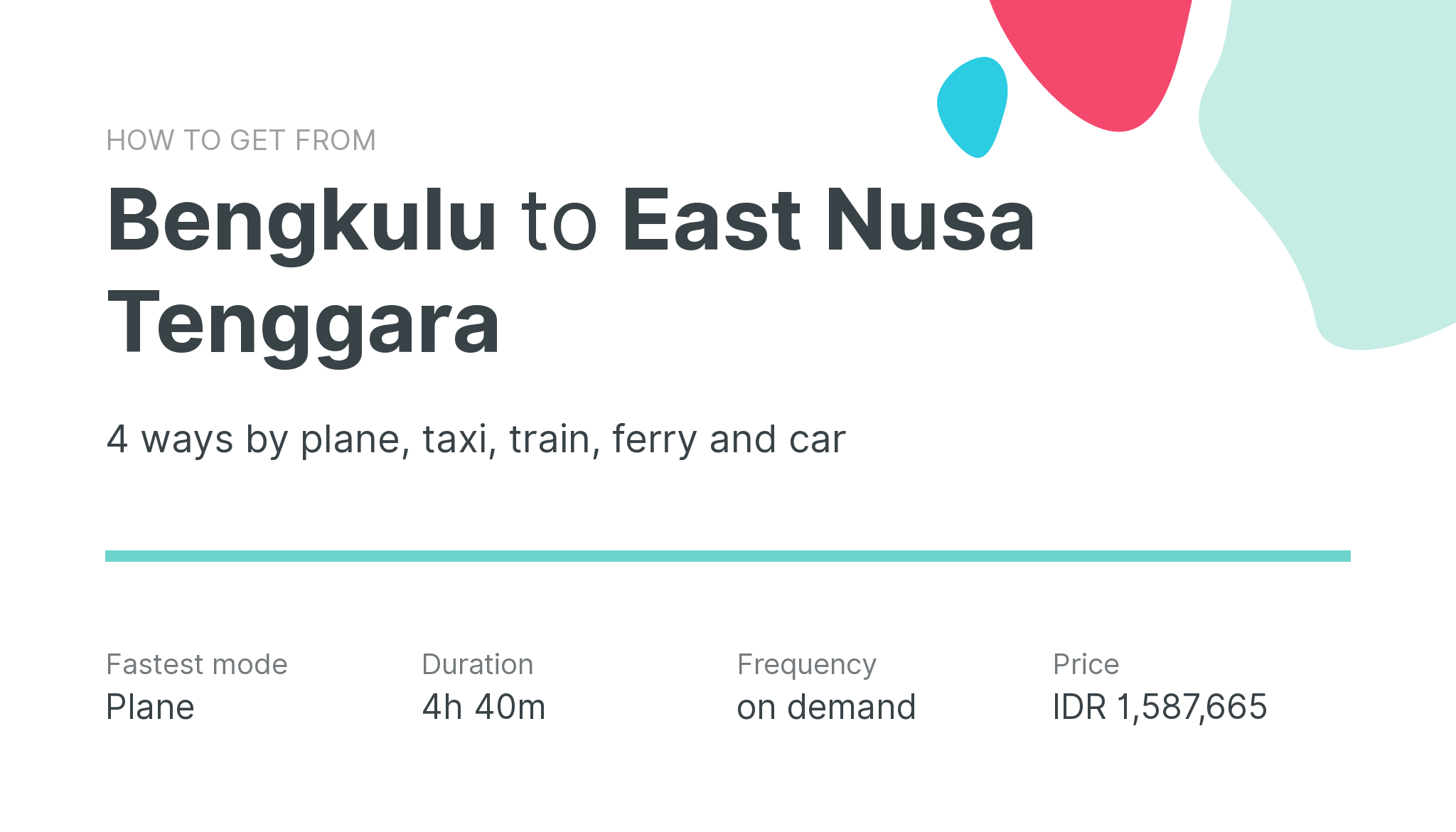 How do I get from Bengkulu to East Nusa Tenggara