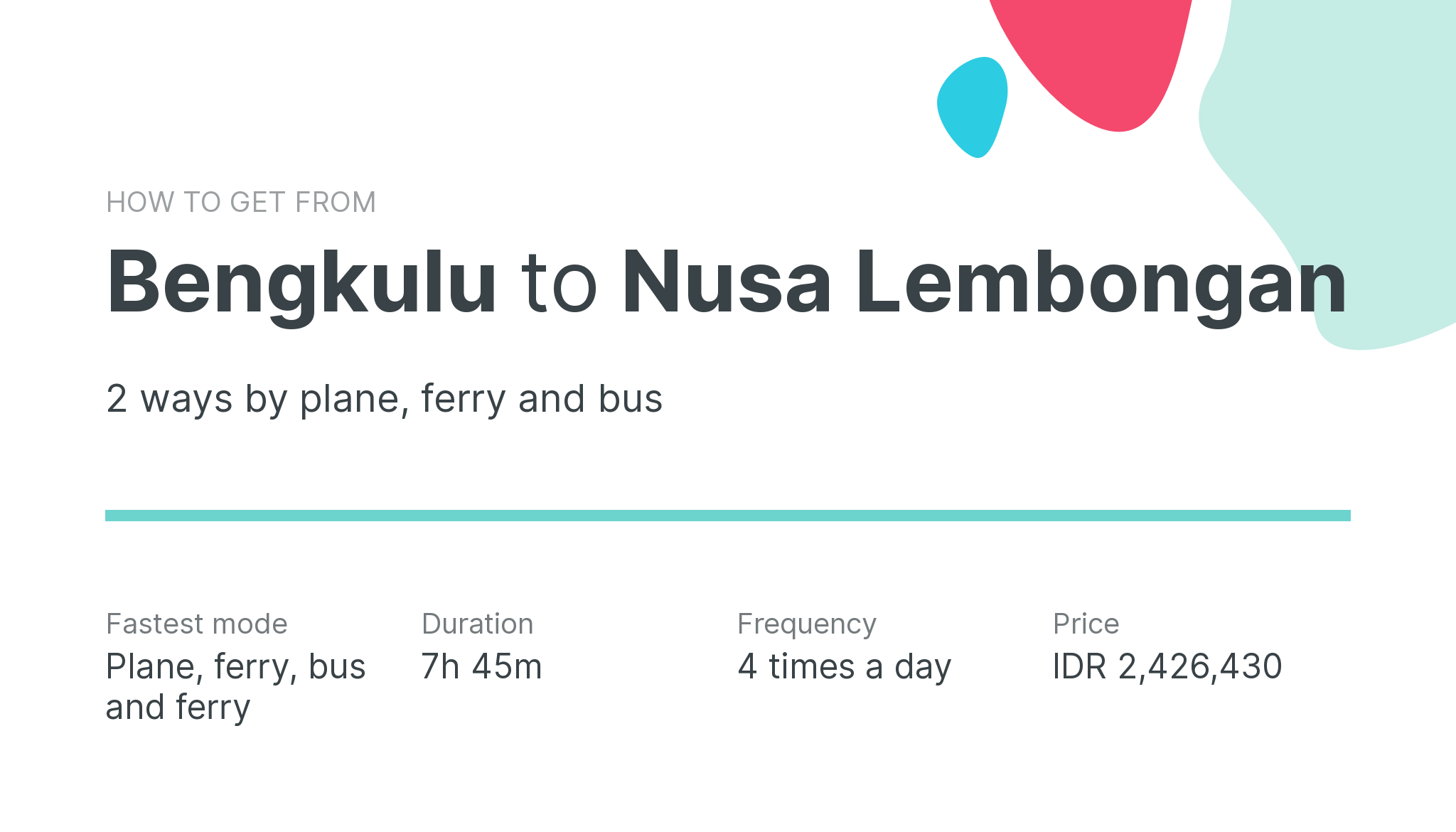 How do I get from Bengkulu to Nusa Lembongan