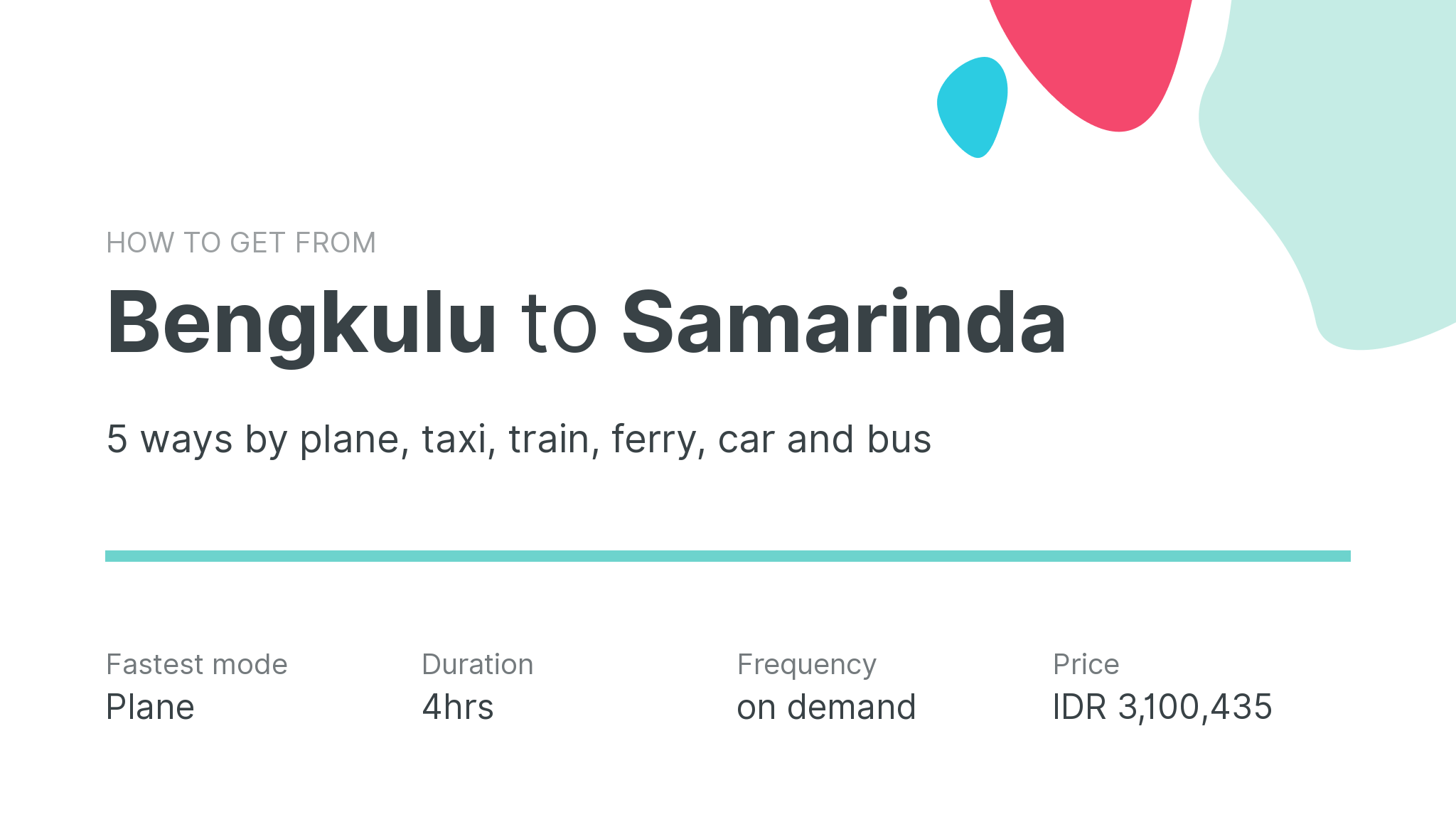 How do I get from Bengkulu to Samarinda