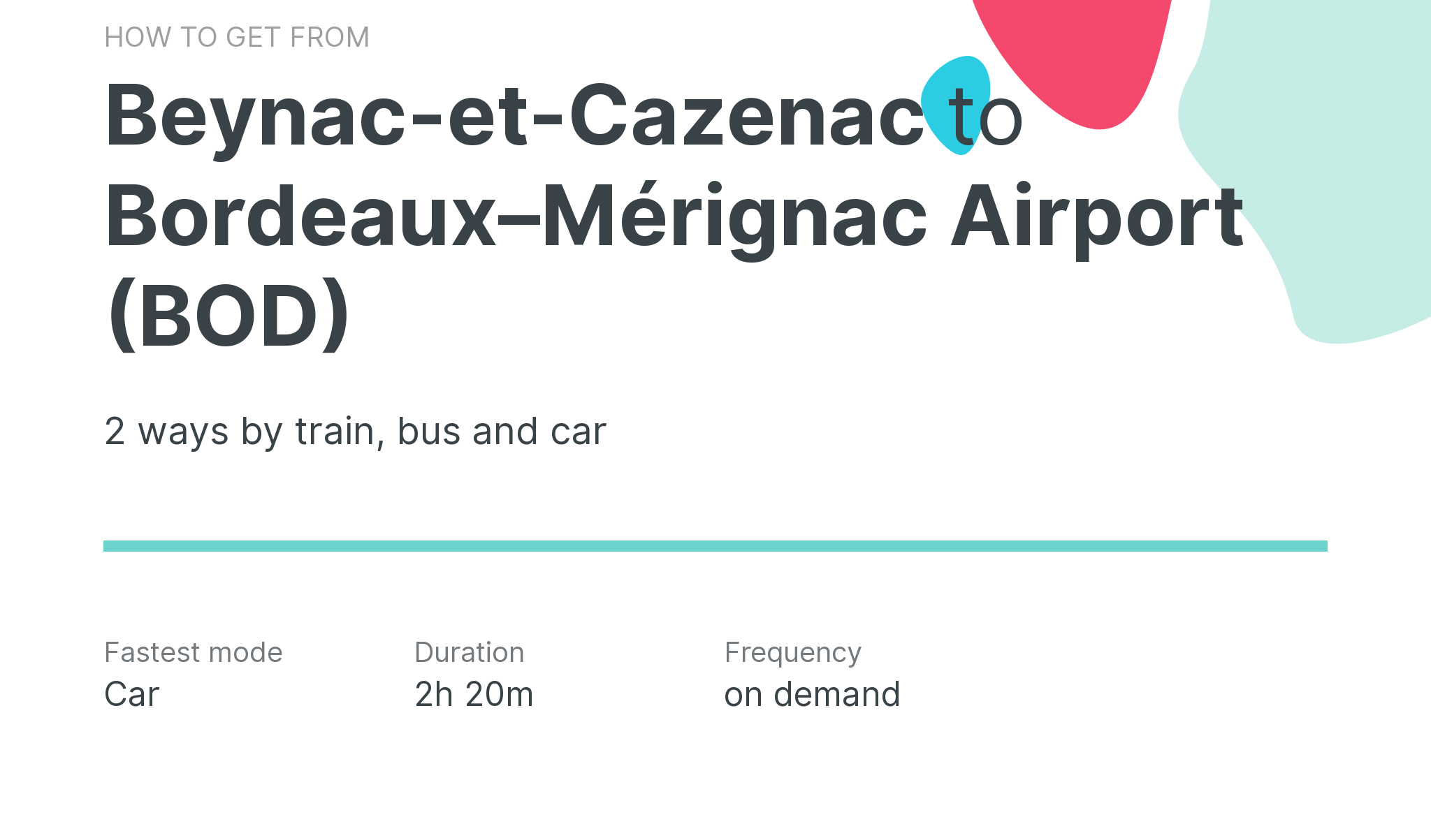 How do I get from Beynac-et-Cazenac to Bordeaux–Mérignac Airport (BOD)