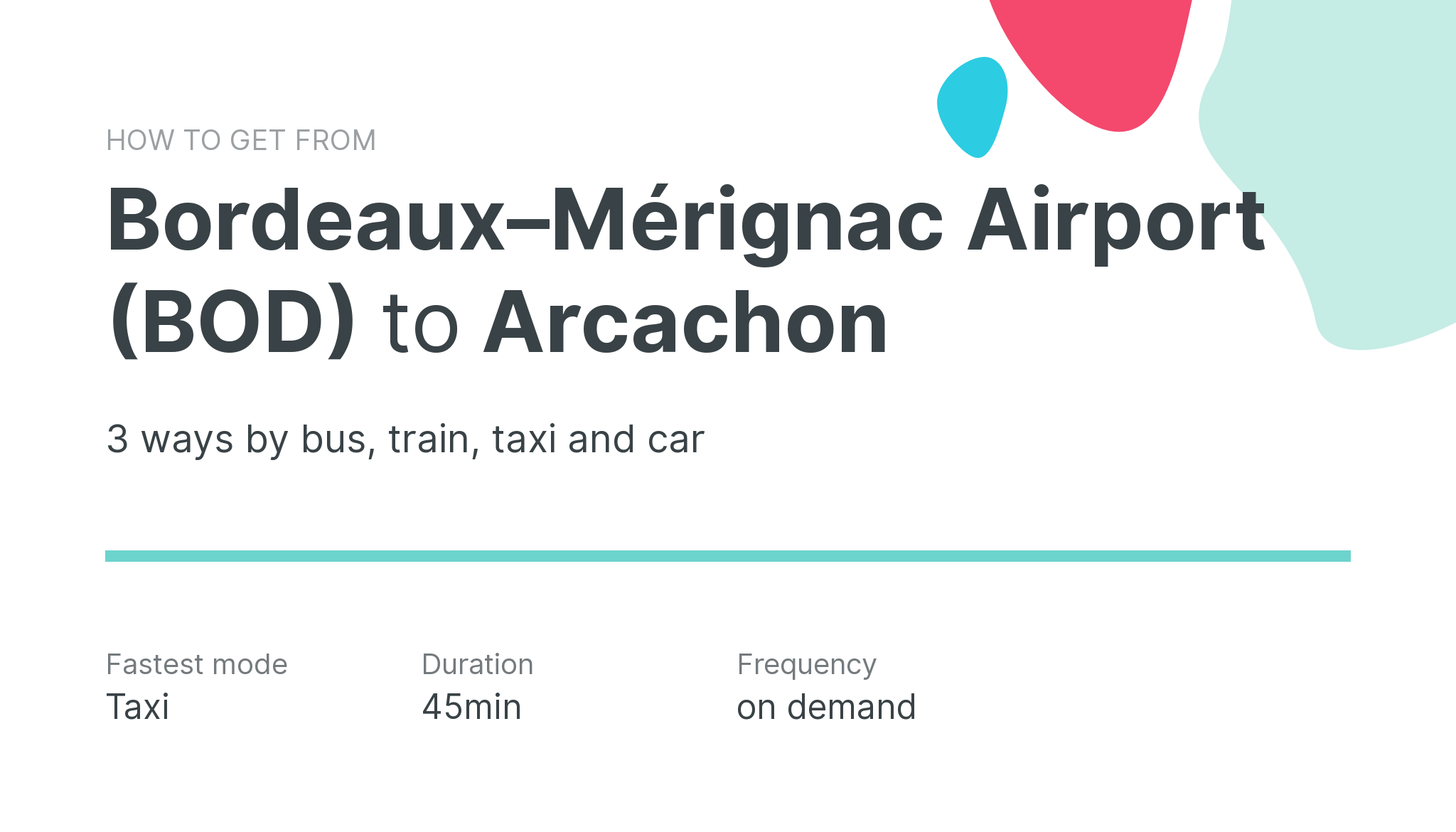 How do I get from Bordeaux–Mérignac Airport (BOD) to Arcachon
