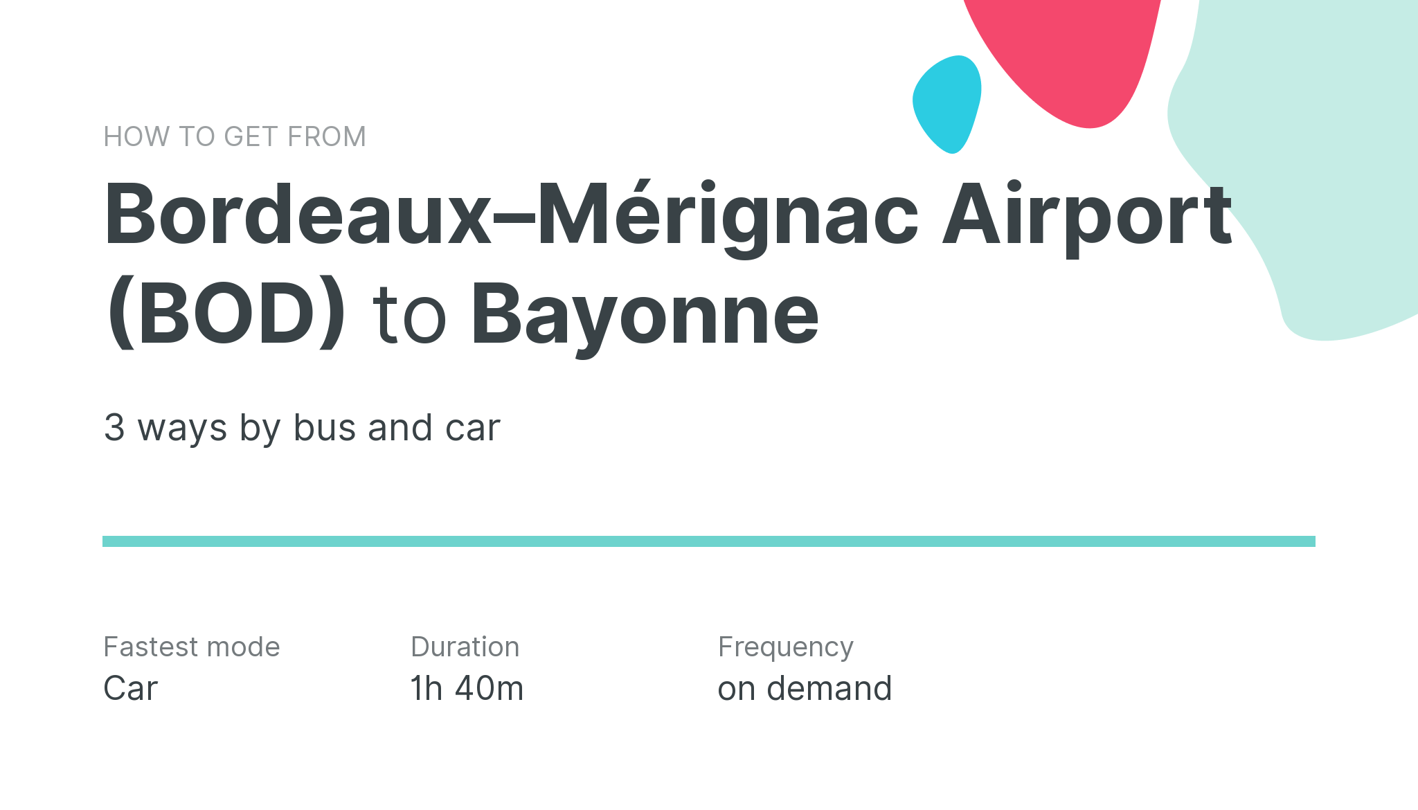 How do I get from Bordeaux–Mérignac Airport (BOD) to Bayonne