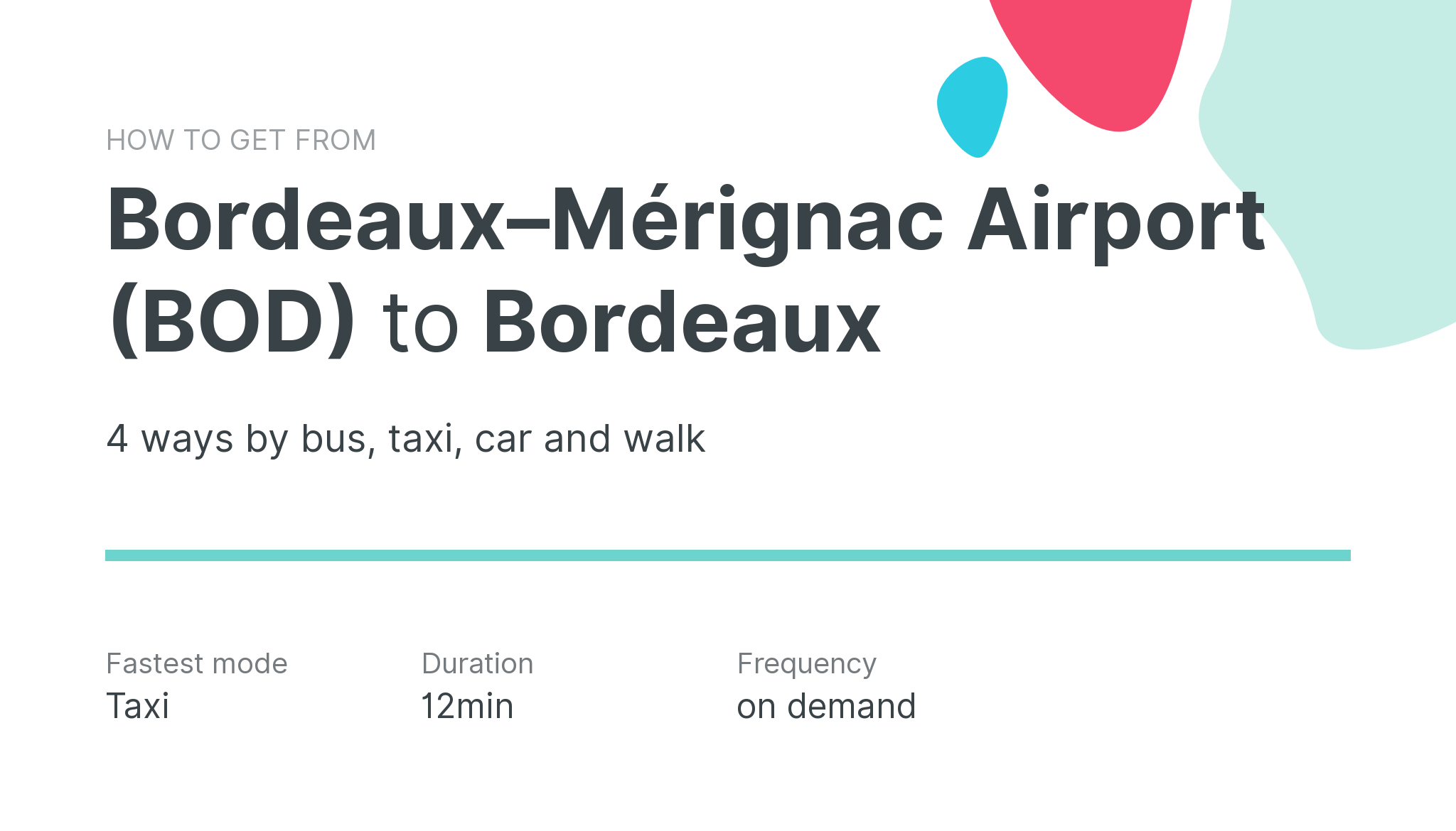 How do I get from Bordeaux–Mérignac Airport (BOD) to Bordeaux