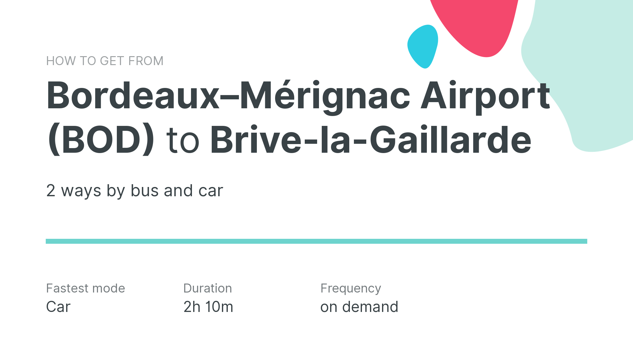 How do I get from Bordeaux–Mérignac Airport (BOD) to Brive-la-Gaillarde