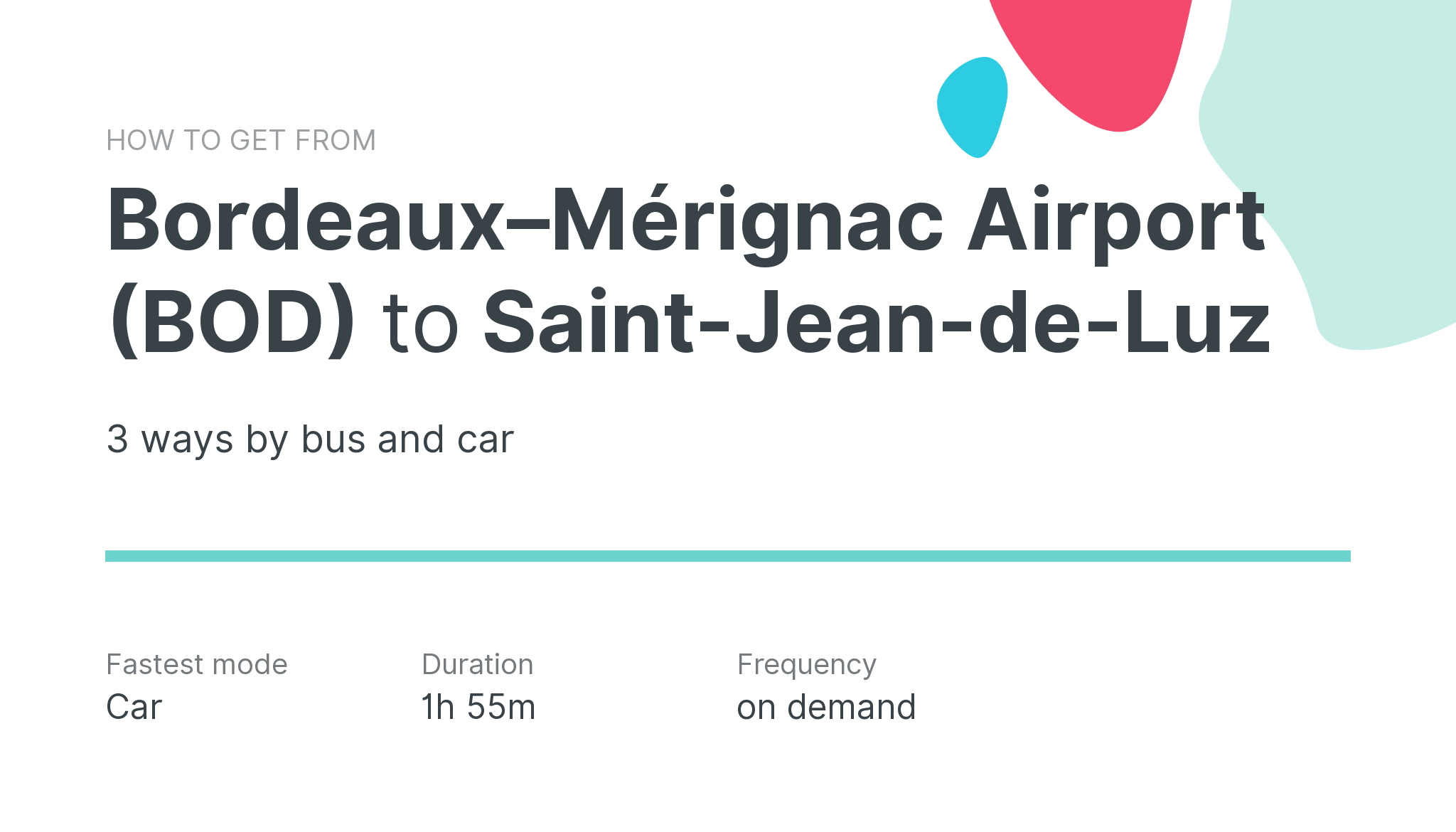 How do I get from Bordeaux–Mérignac Airport (BOD) to Saint-Jean-de-Luz