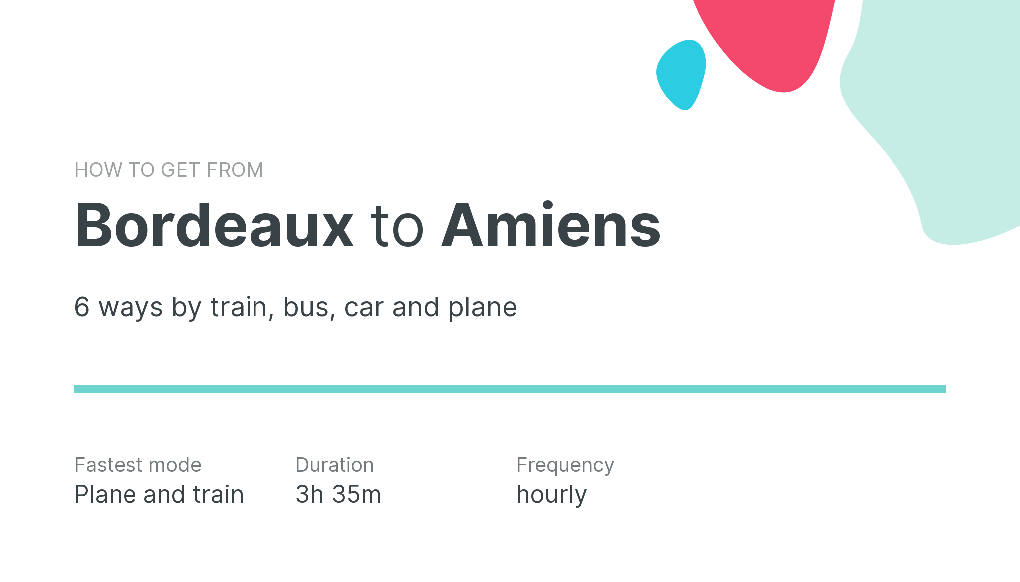 How do I get from Bordeaux to Amiens