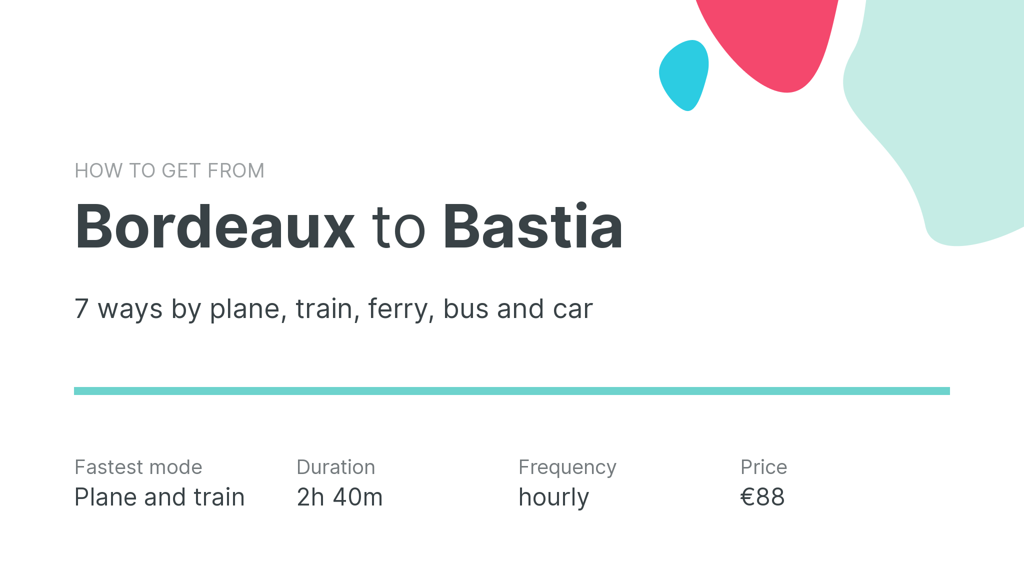 How do I get from Bordeaux to Bastia