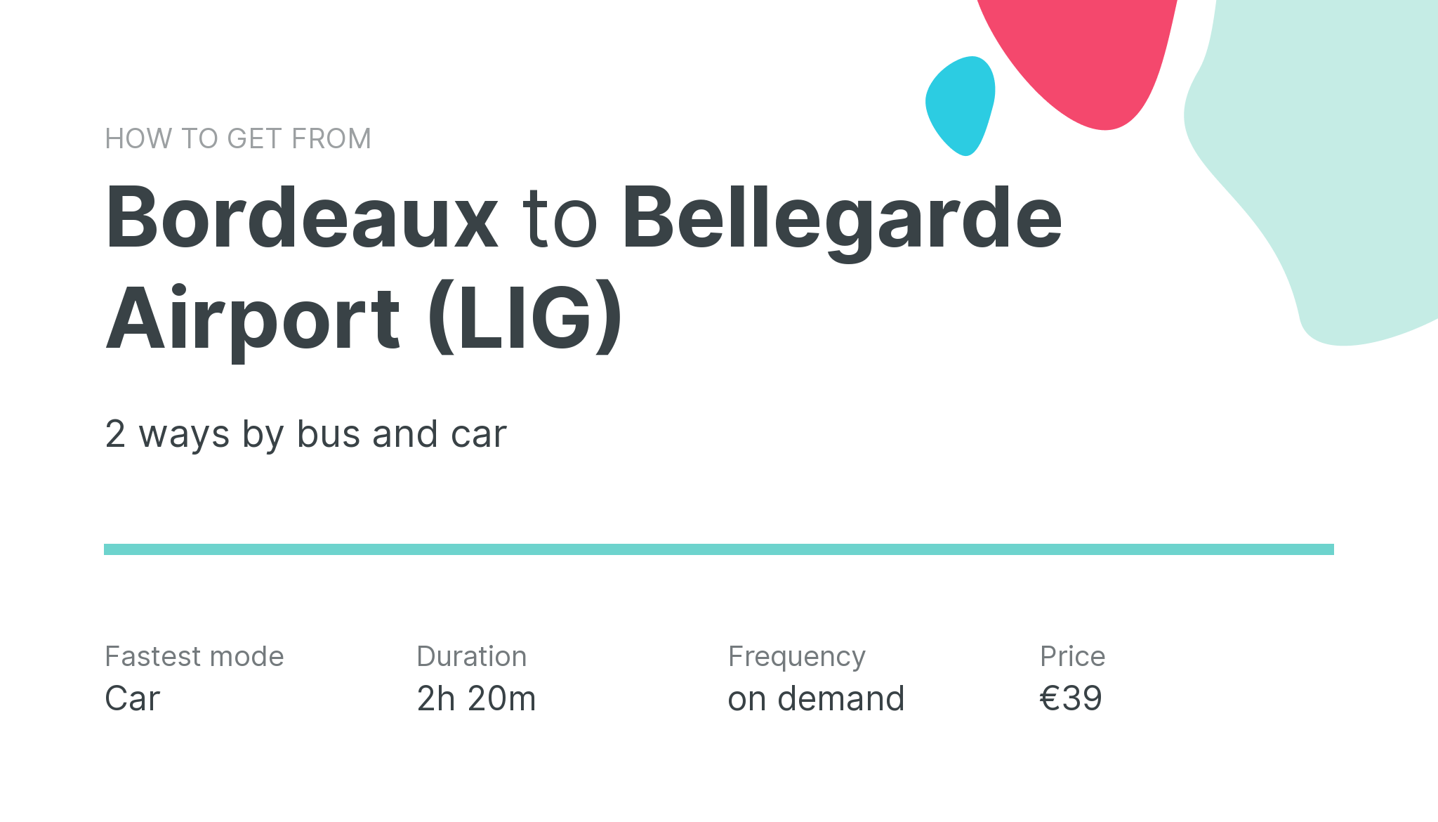 How do I get from Bordeaux to Bellegarde Airport (LIG)