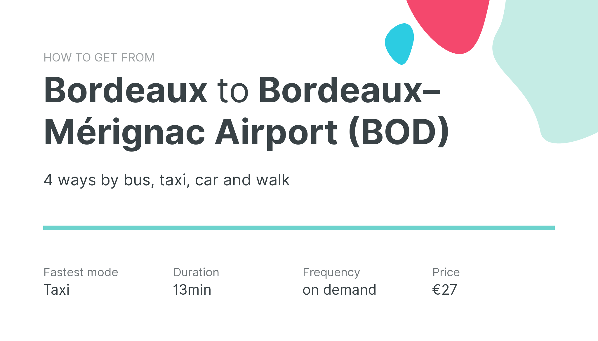 How do I get from Bordeaux to Bordeaux–Mérignac Airport (BOD)