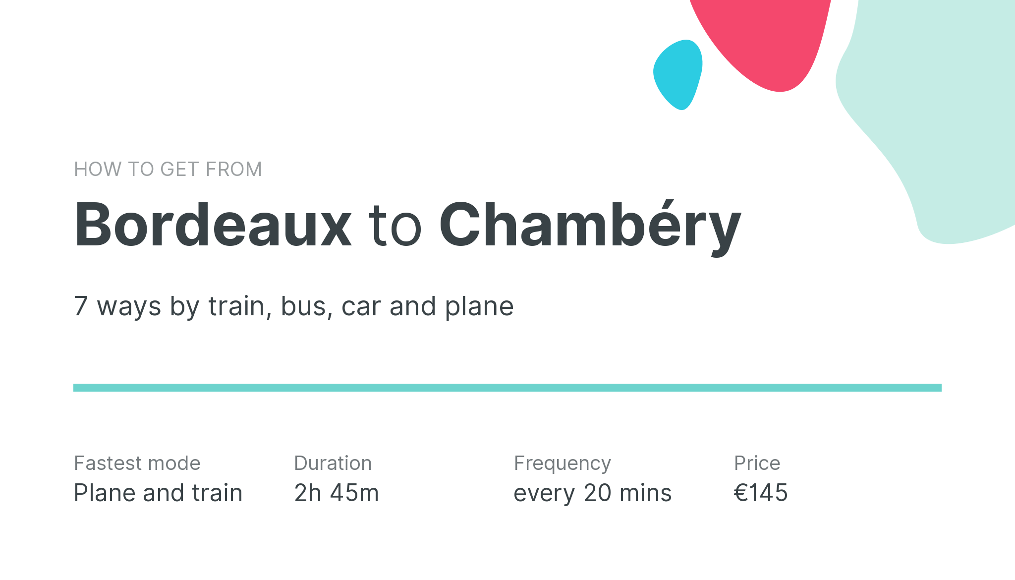 How do I get from Bordeaux to Chambéry