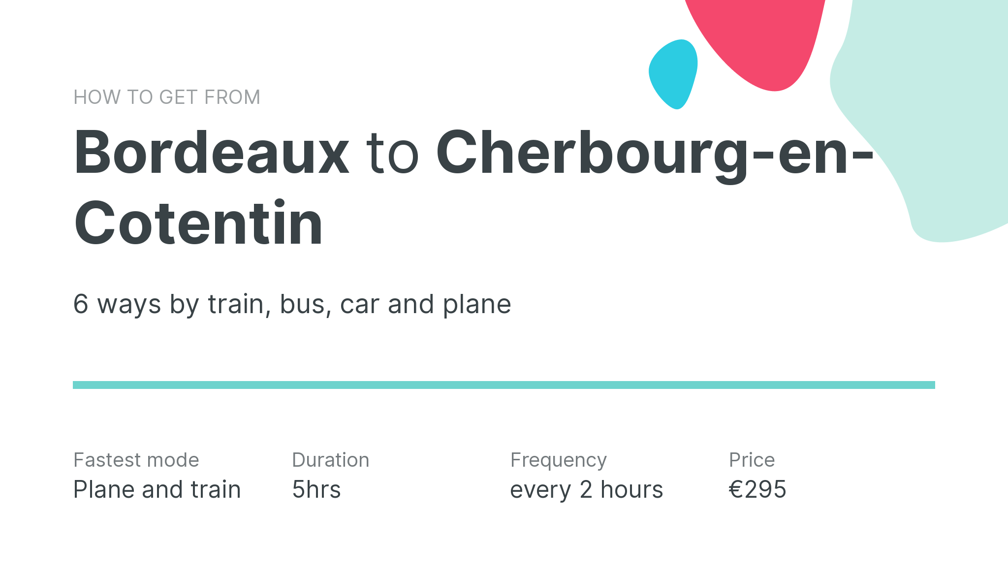 How do I get from Bordeaux to Cherbourg-en-Cotentin
