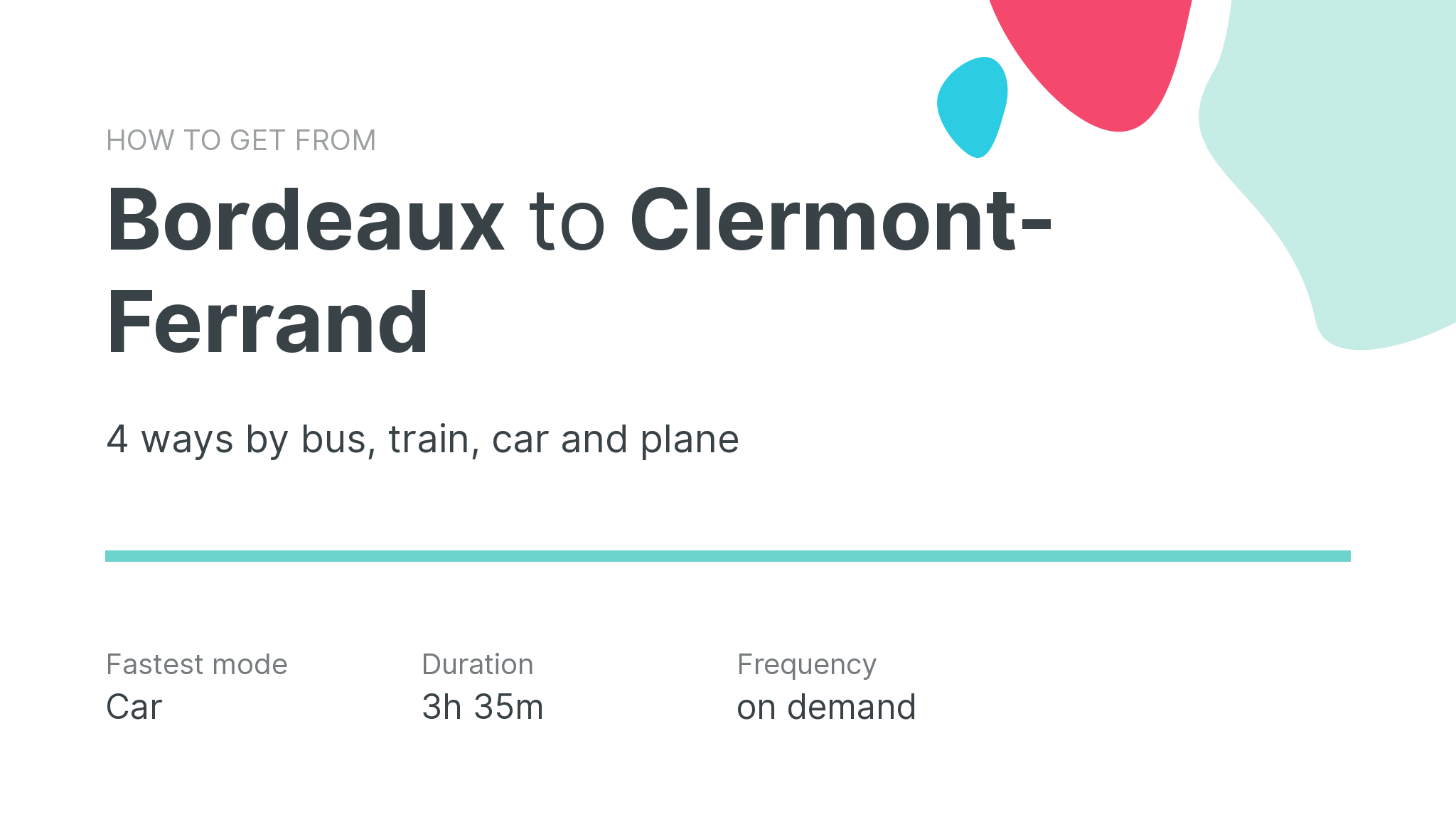 How do I get from Bordeaux to Clermont-Ferrand