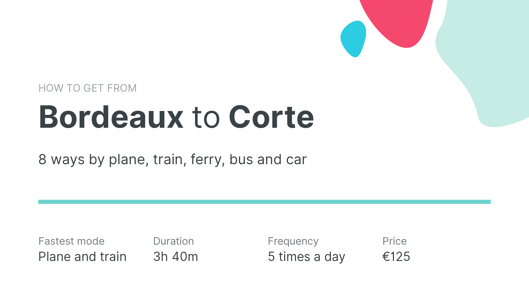 How do I get from Bordeaux to Corte