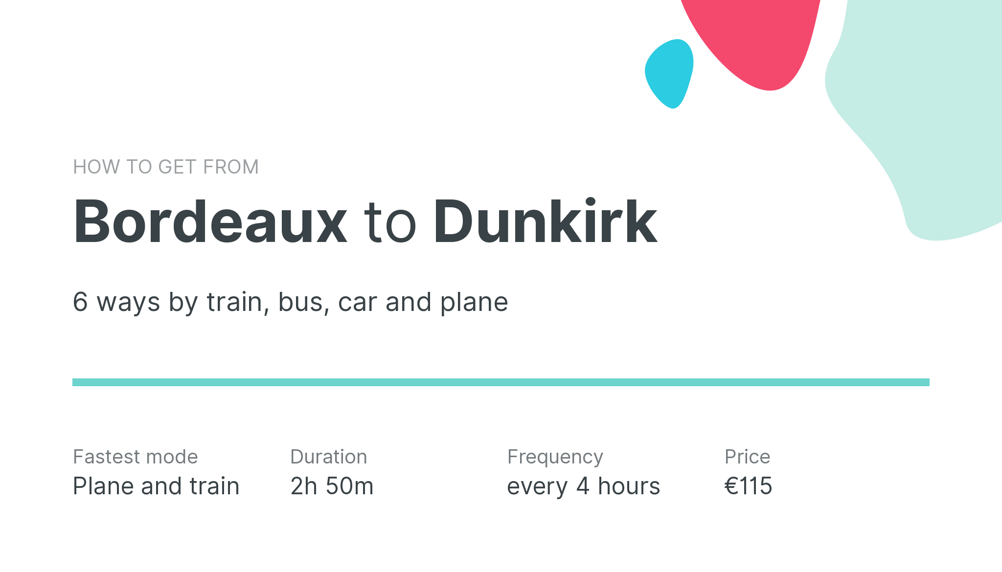 How do I get from Bordeaux to Dunkirk