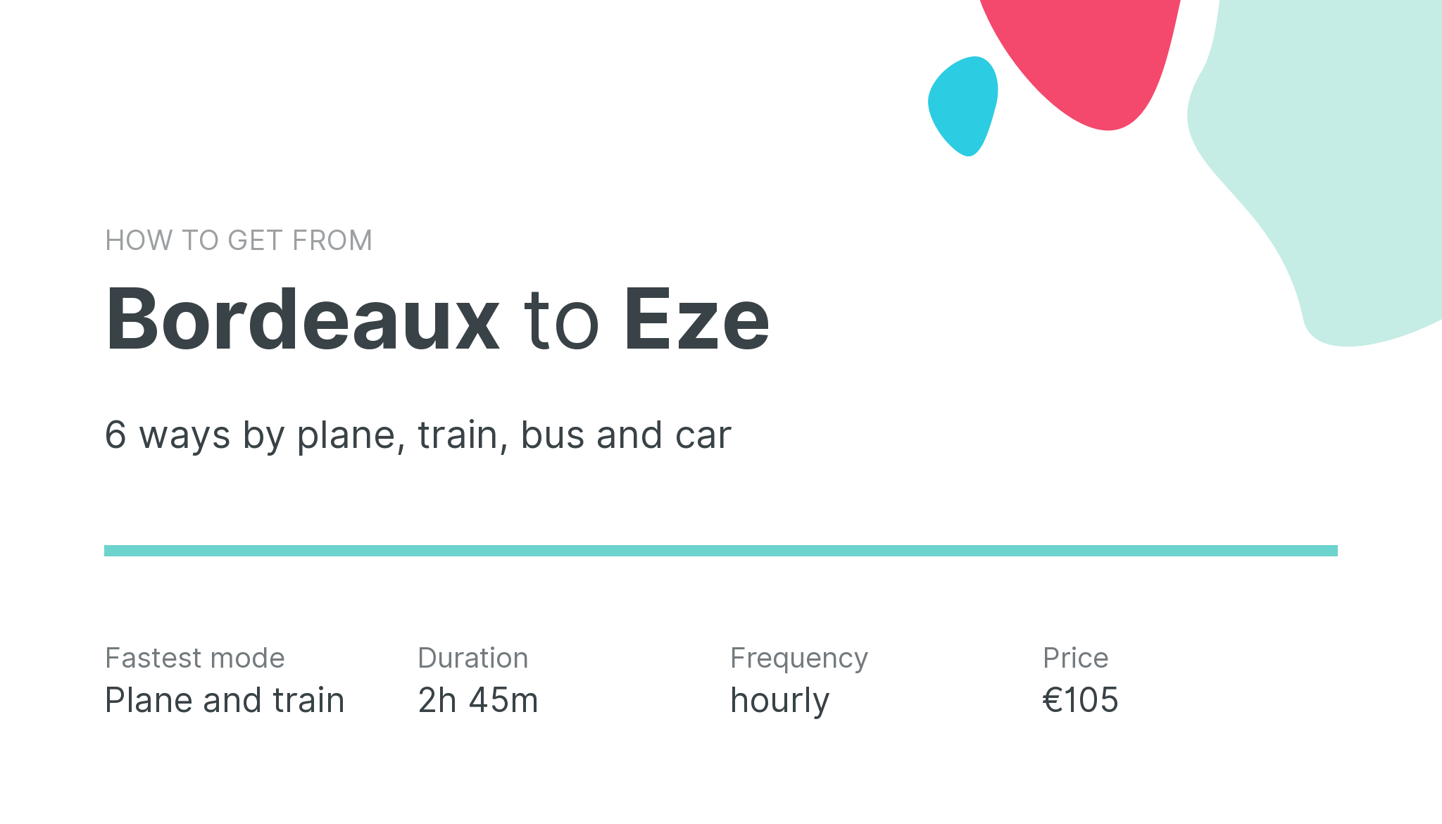 How do I get from Bordeaux to Eze