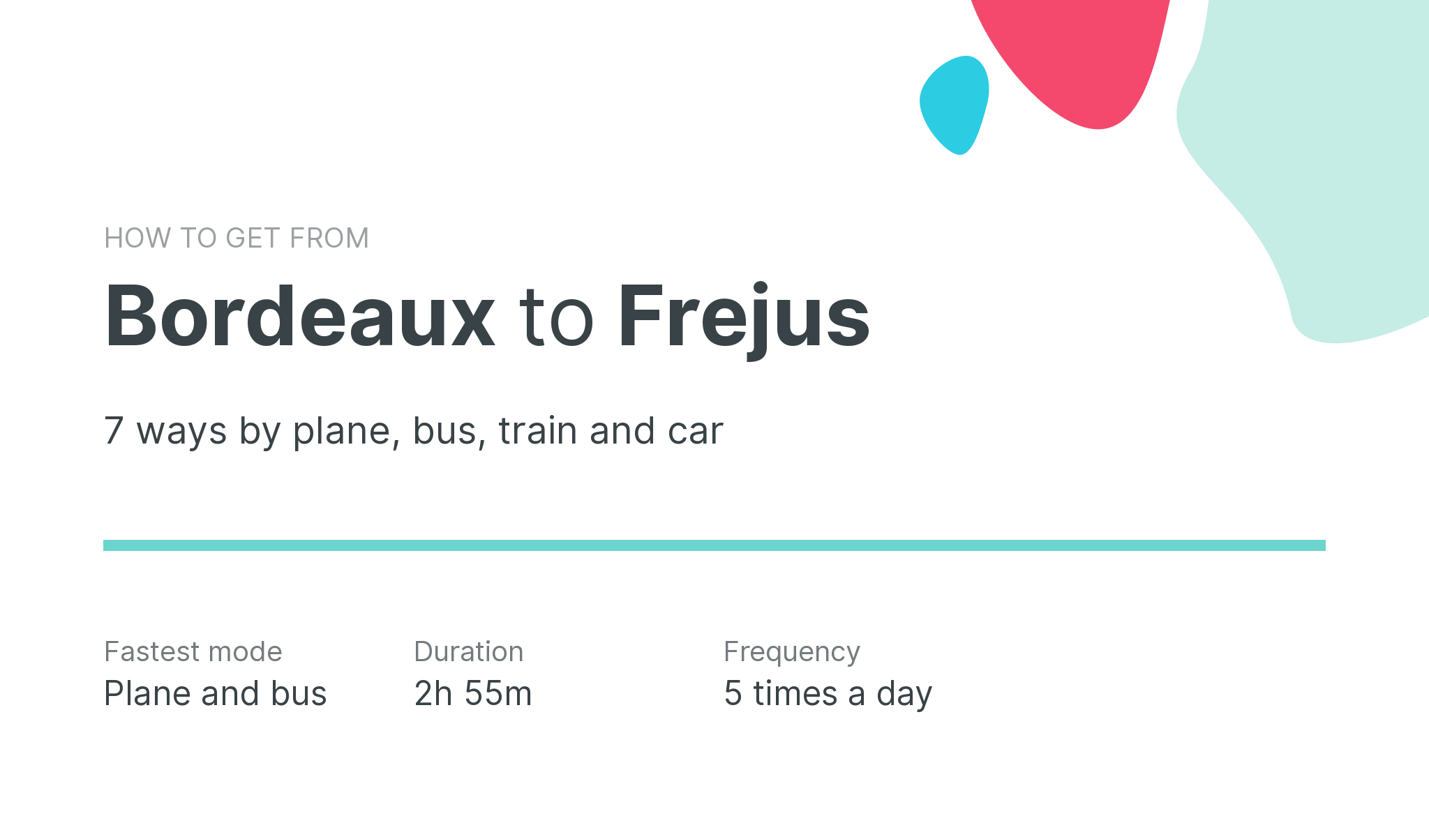 How do I get from Bordeaux to Frejus