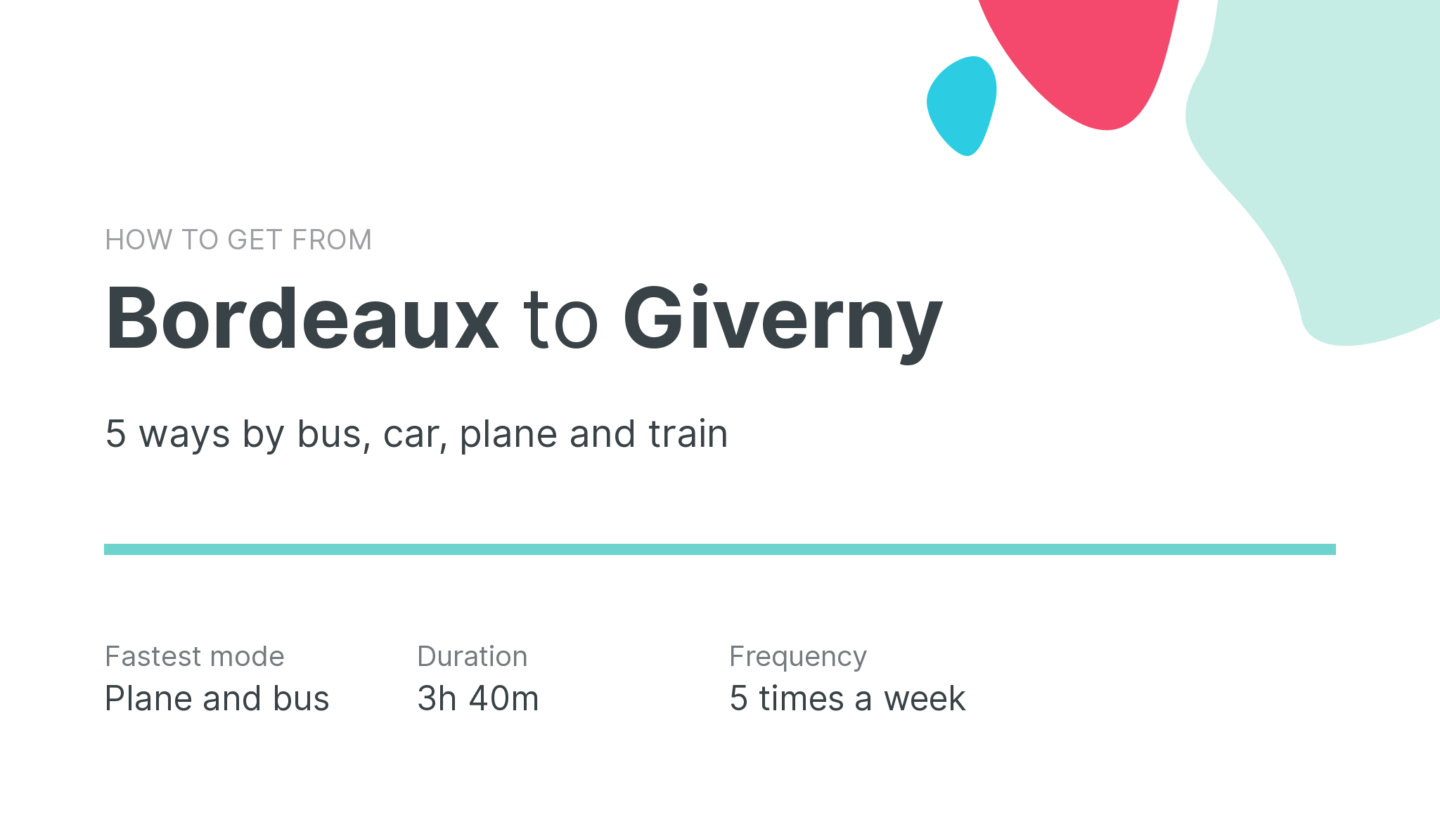 How do I get from Bordeaux to Giverny