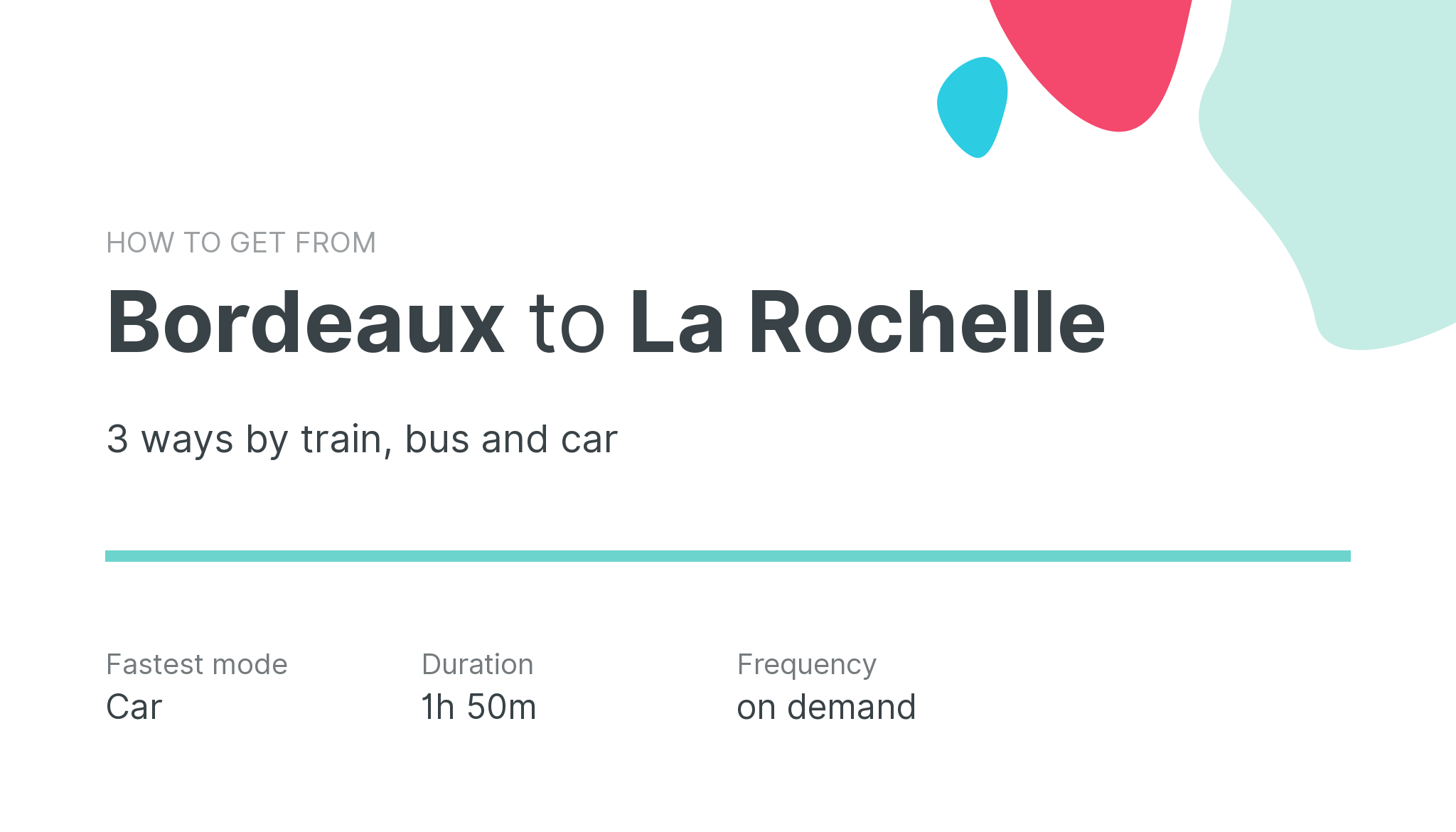 How do I get from Bordeaux to La Rochelle
