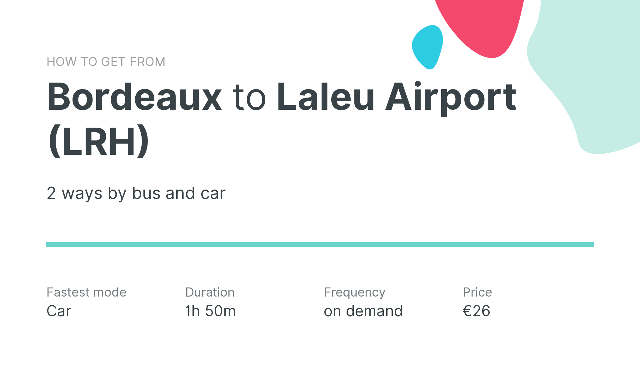 How do I get from Bordeaux to Laleu Airport (LRH)
