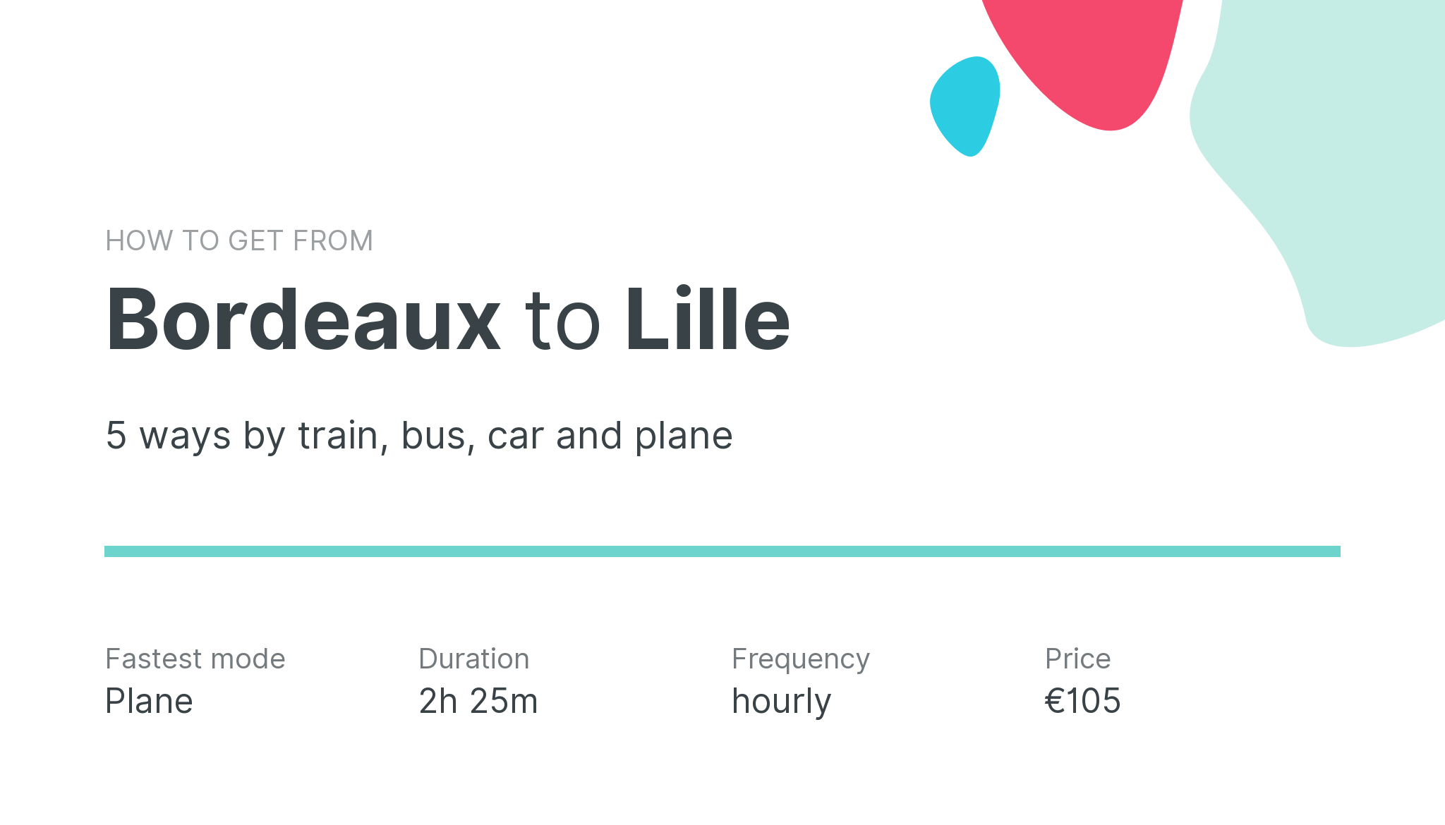 How do I get from Bordeaux to Lille