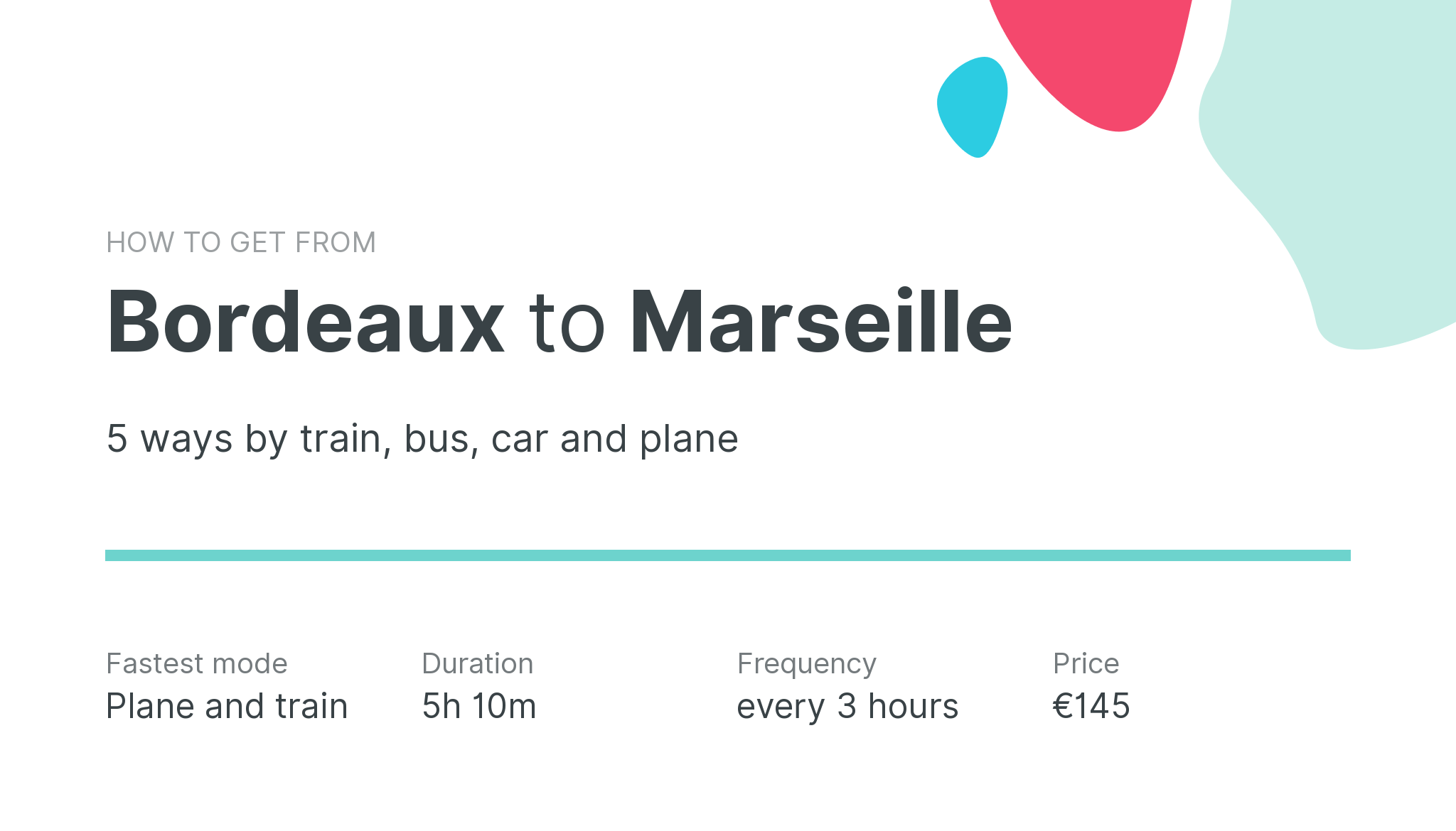 How do I get from Bordeaux to Marseille