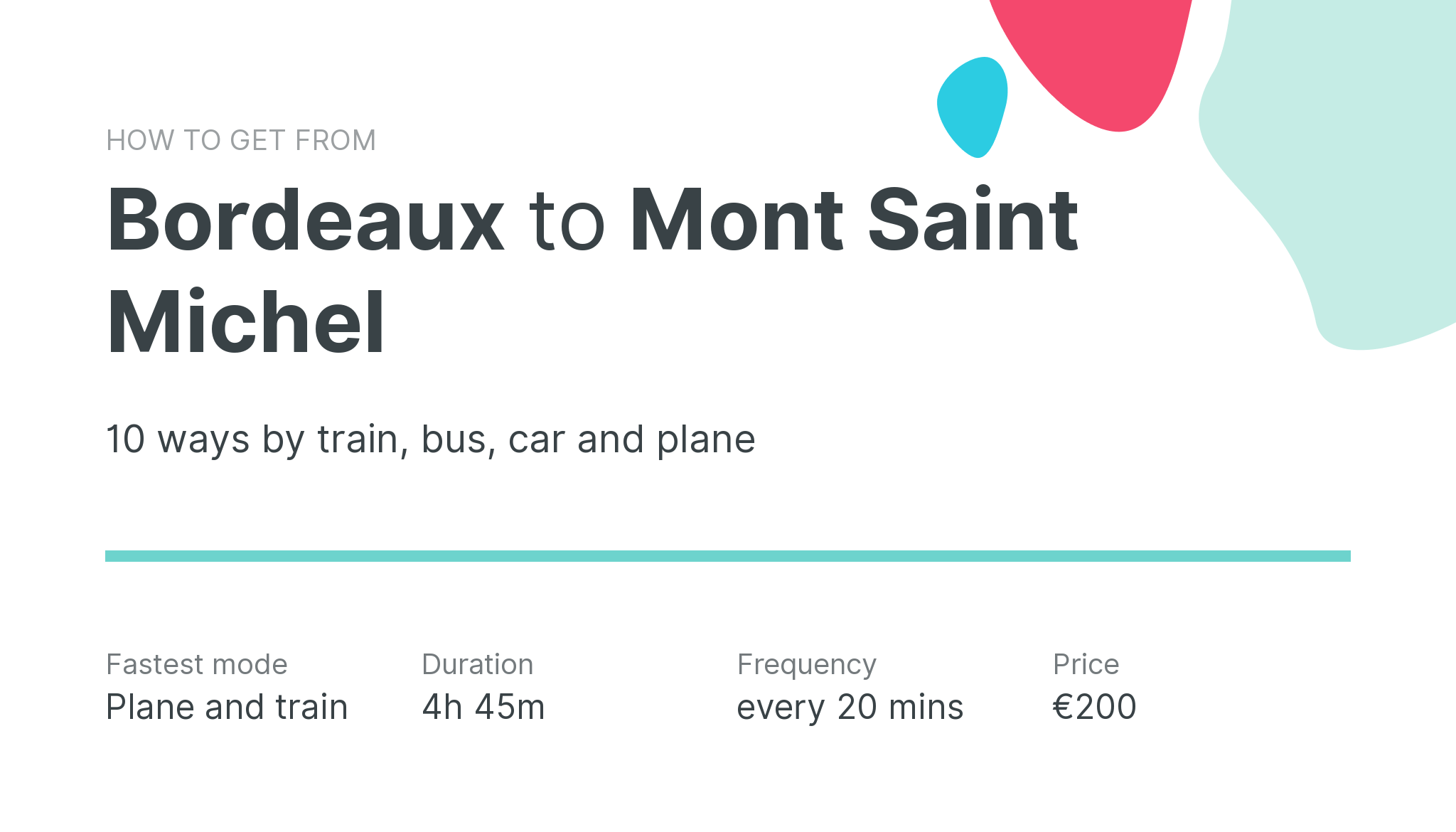 How do I get from Bordeaux to Mont Saint Michel